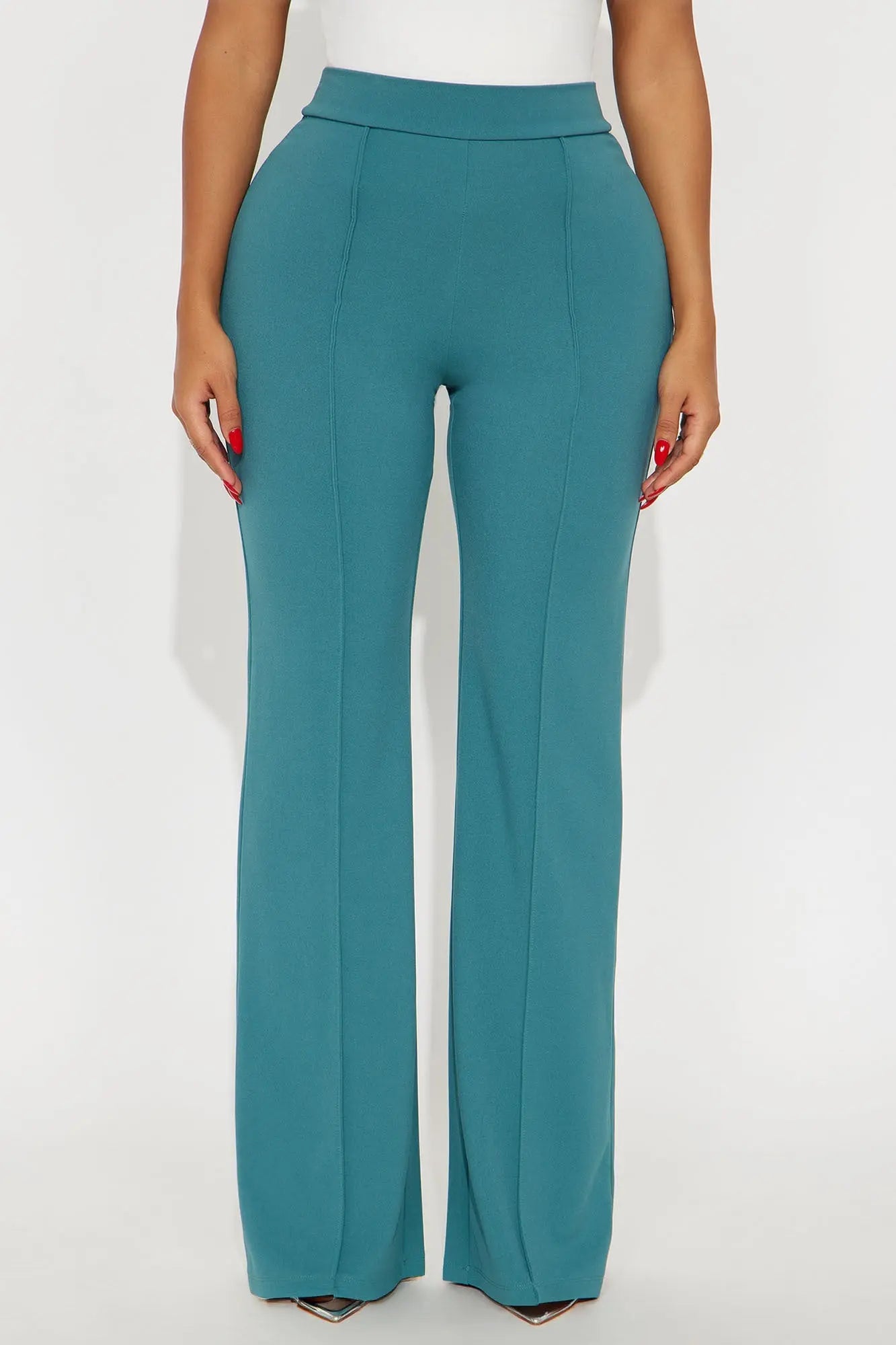 Victoria High Waisted Dress Pants - Jade 