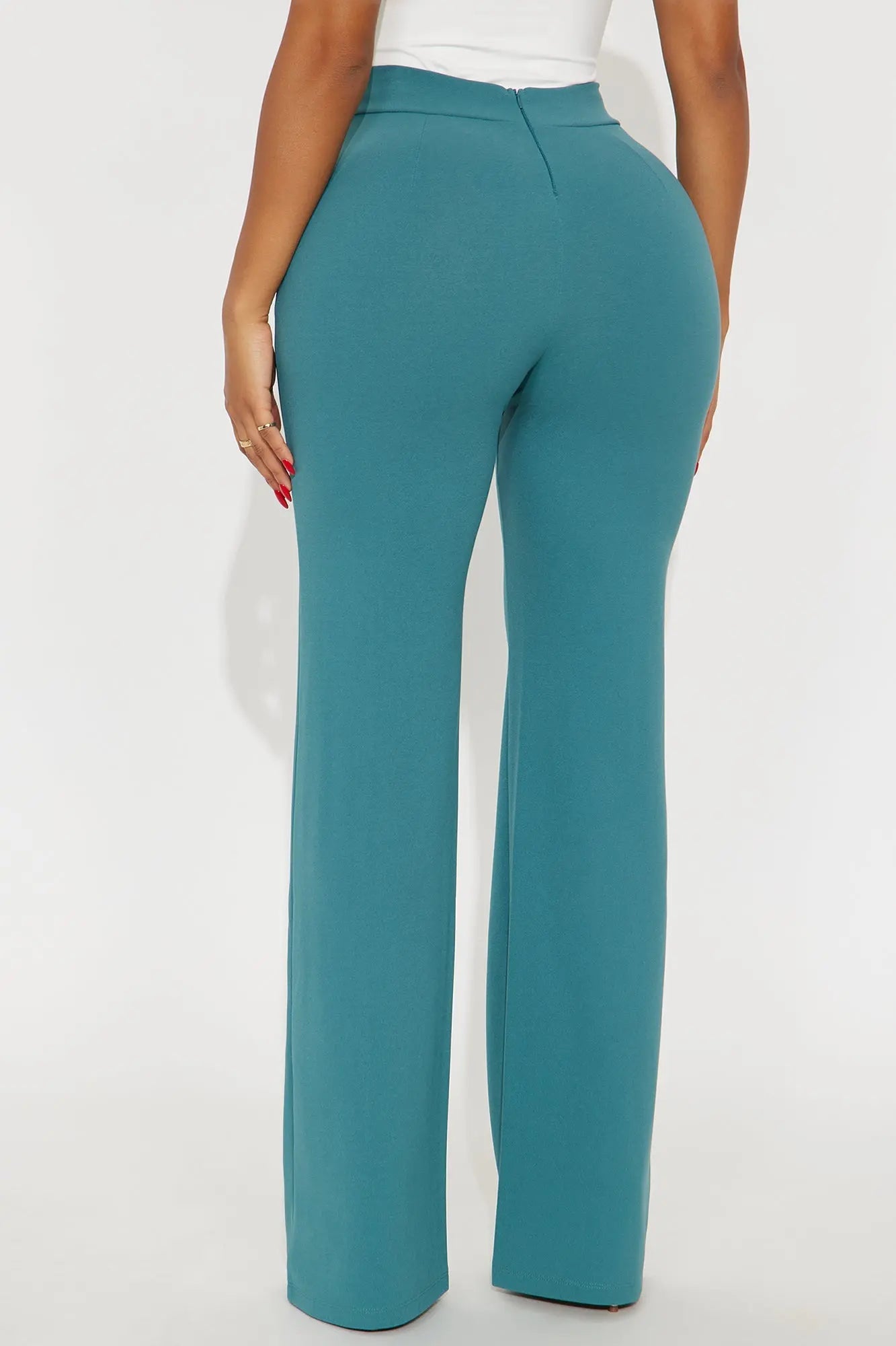 Victoria High Waisted Dress Pants - Jade 