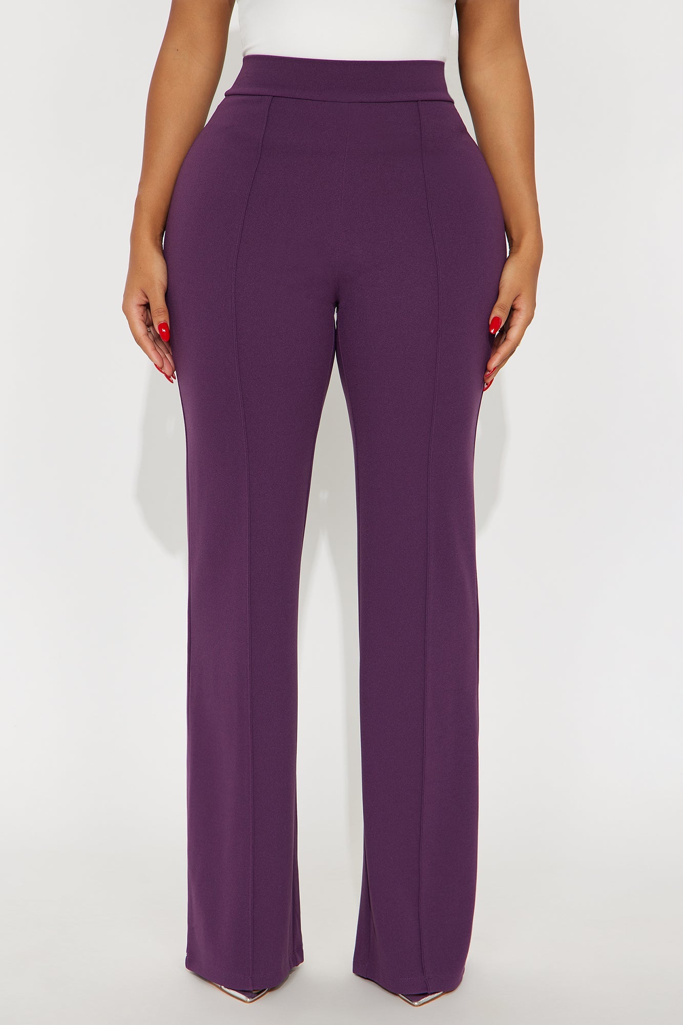 Victoria High Waisted Dress Pants - Plum