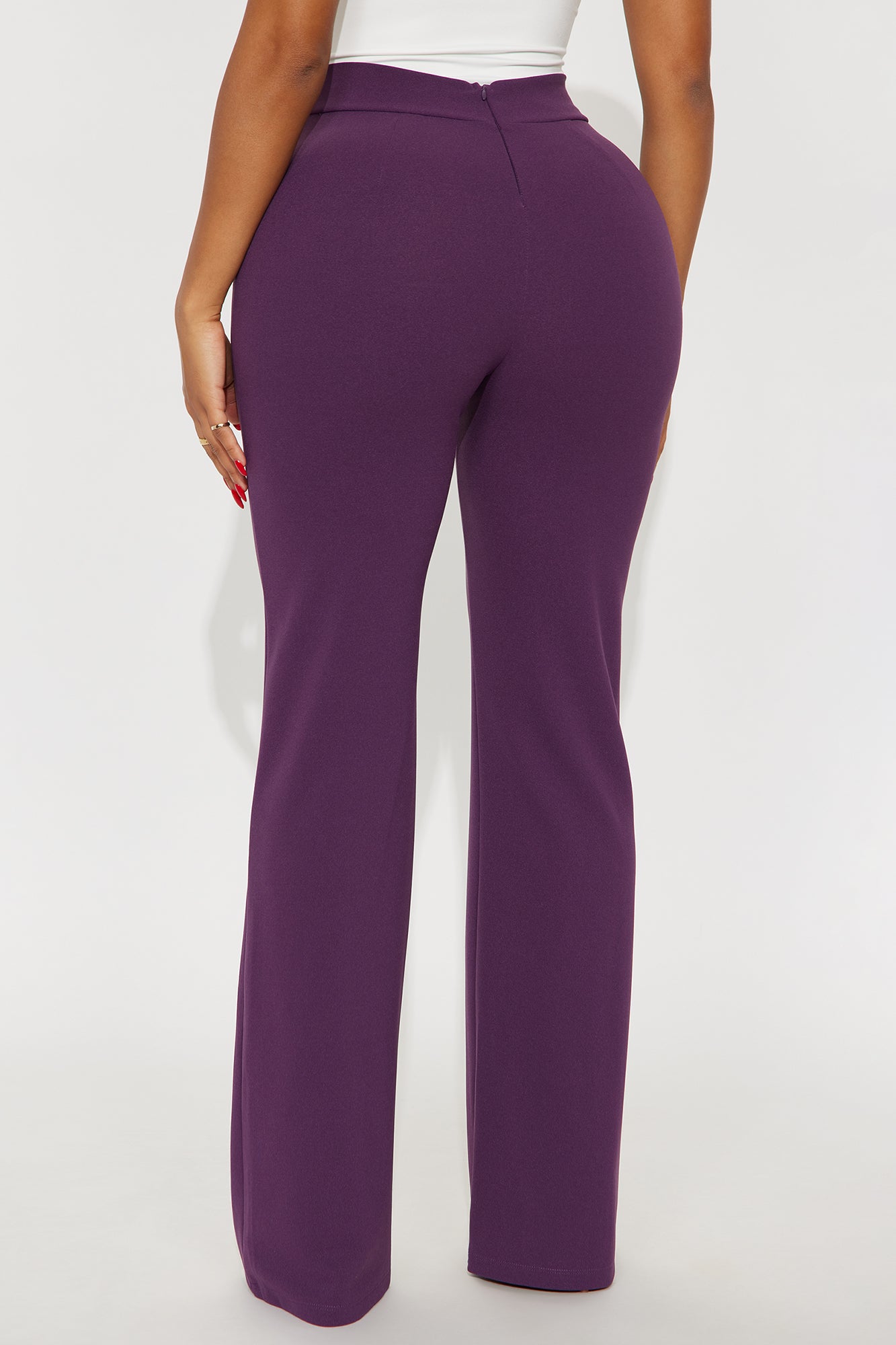 Victoria High Waisted Dress Pants - Plum