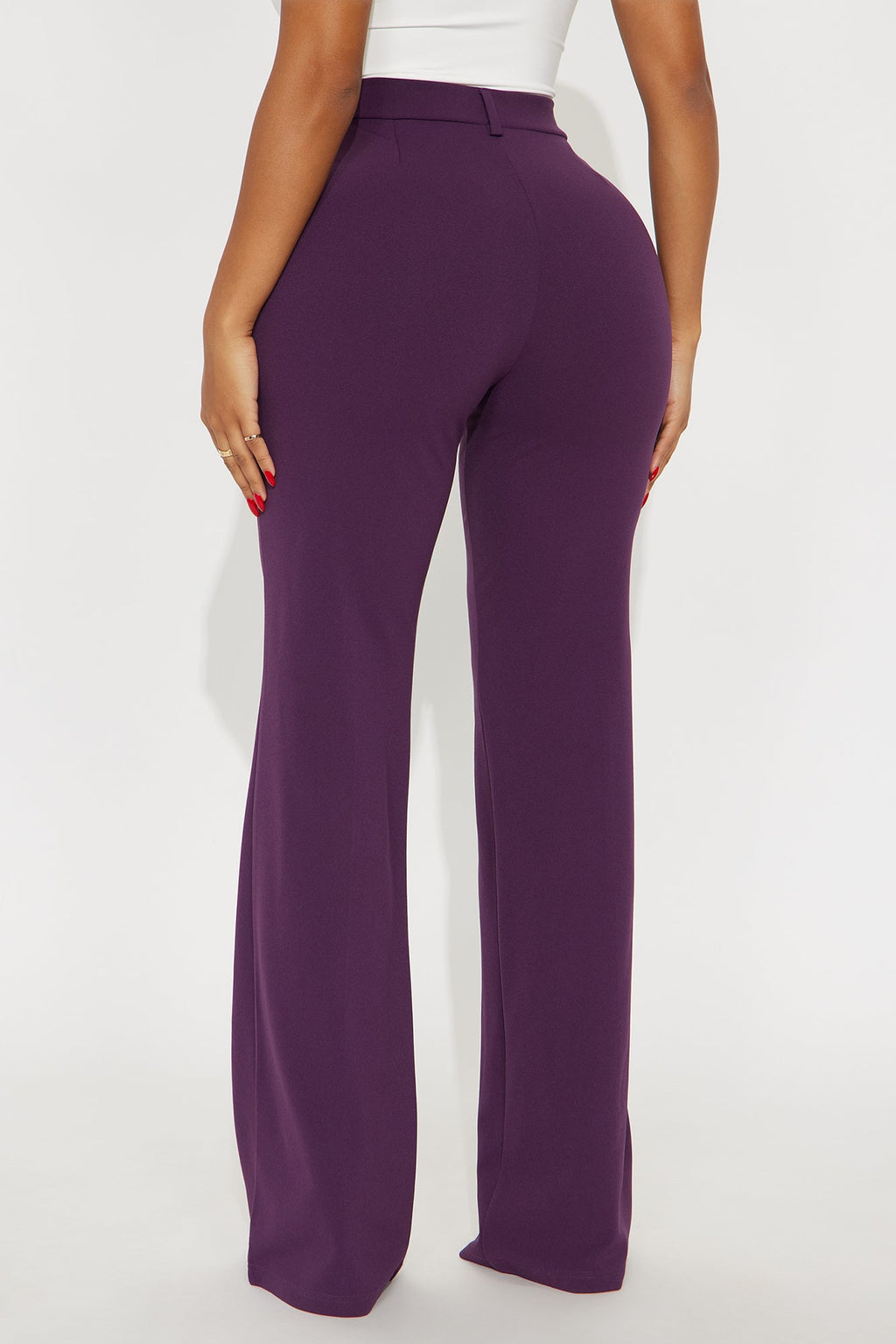 Heidi Wide Leg Trouser Pant - Plum