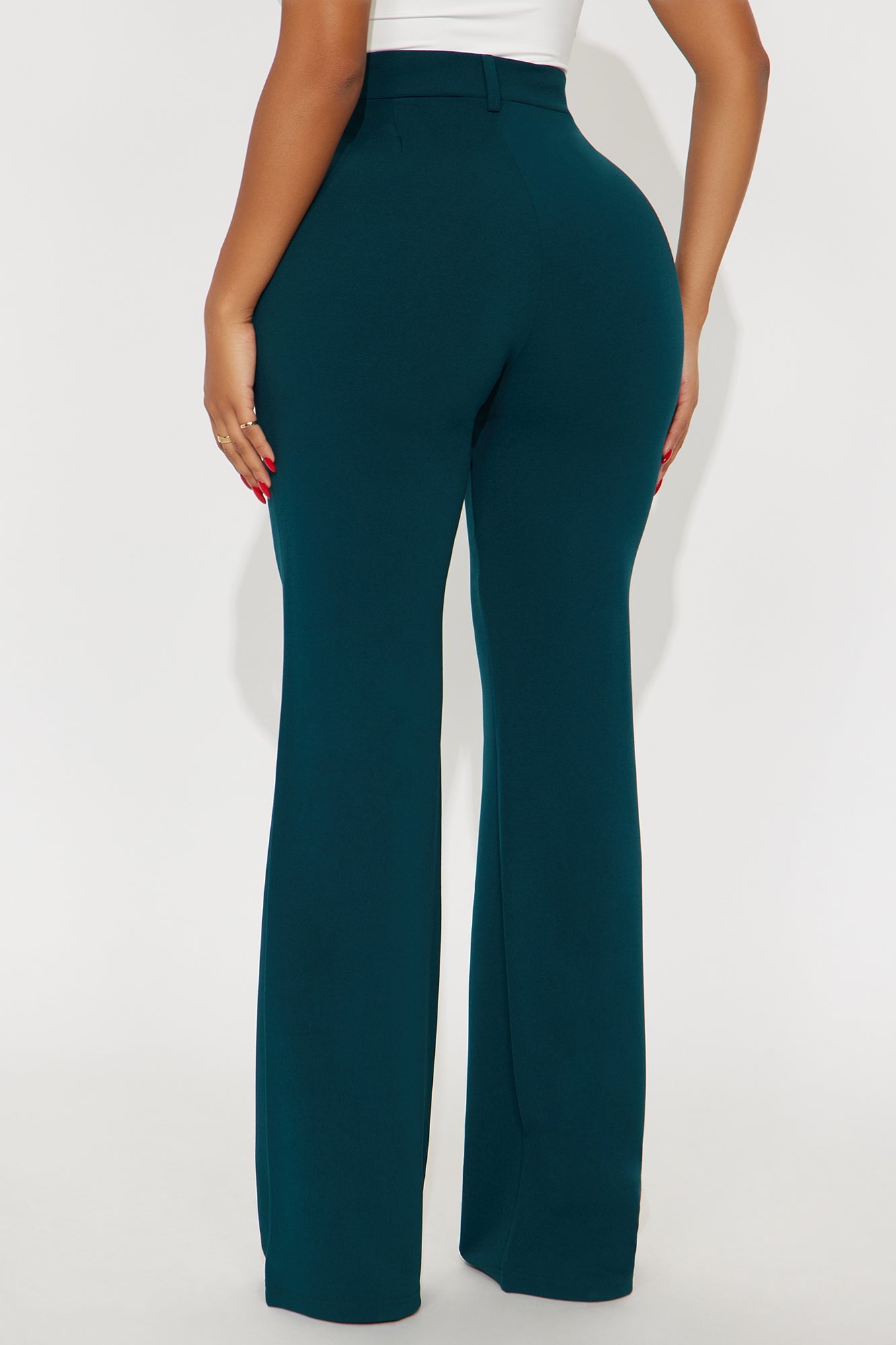 Heidi Wide Leg Trouser Pant - Hunter Green