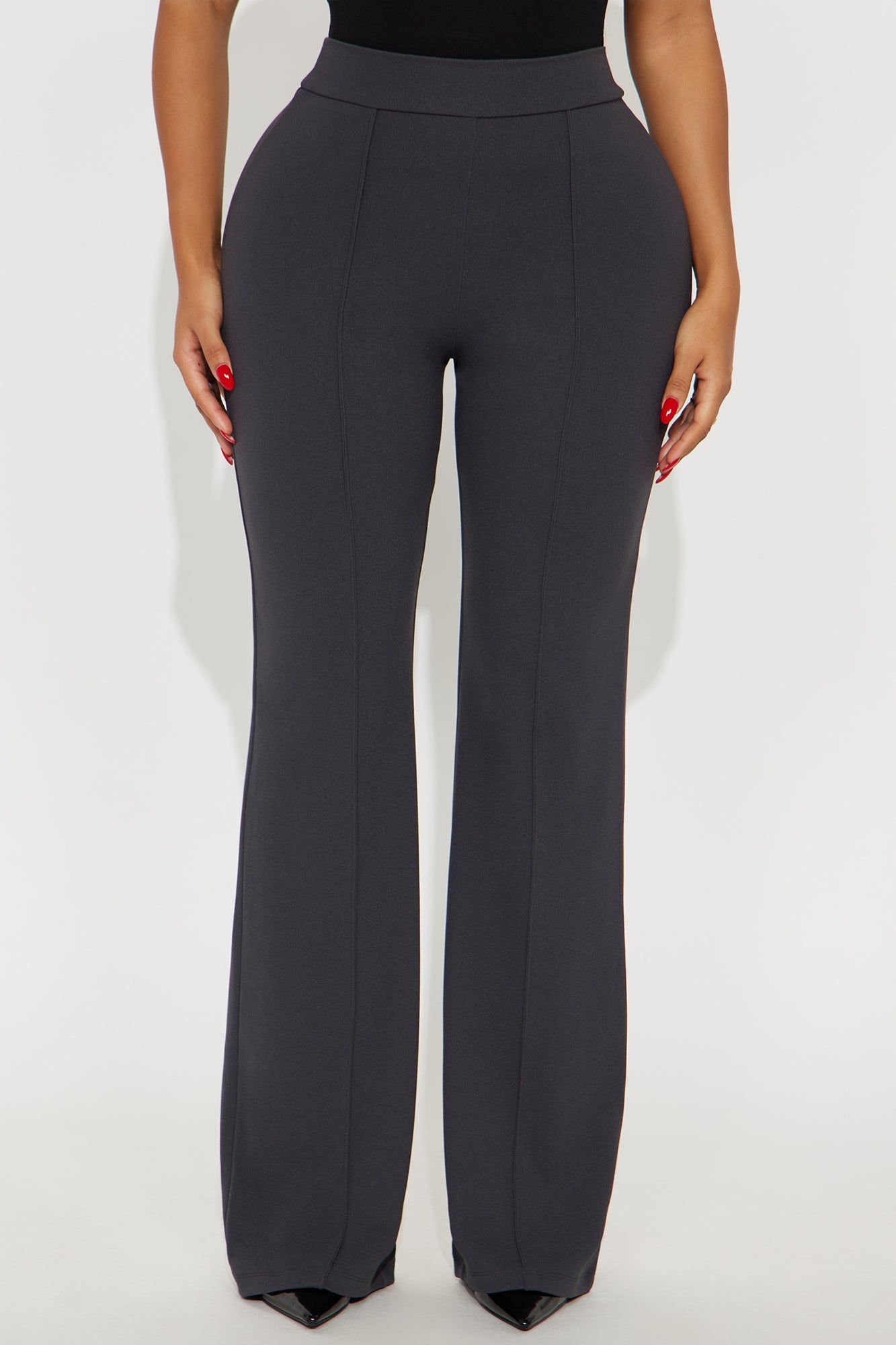 Victoria High Waisted Dress Pants - Charcoal