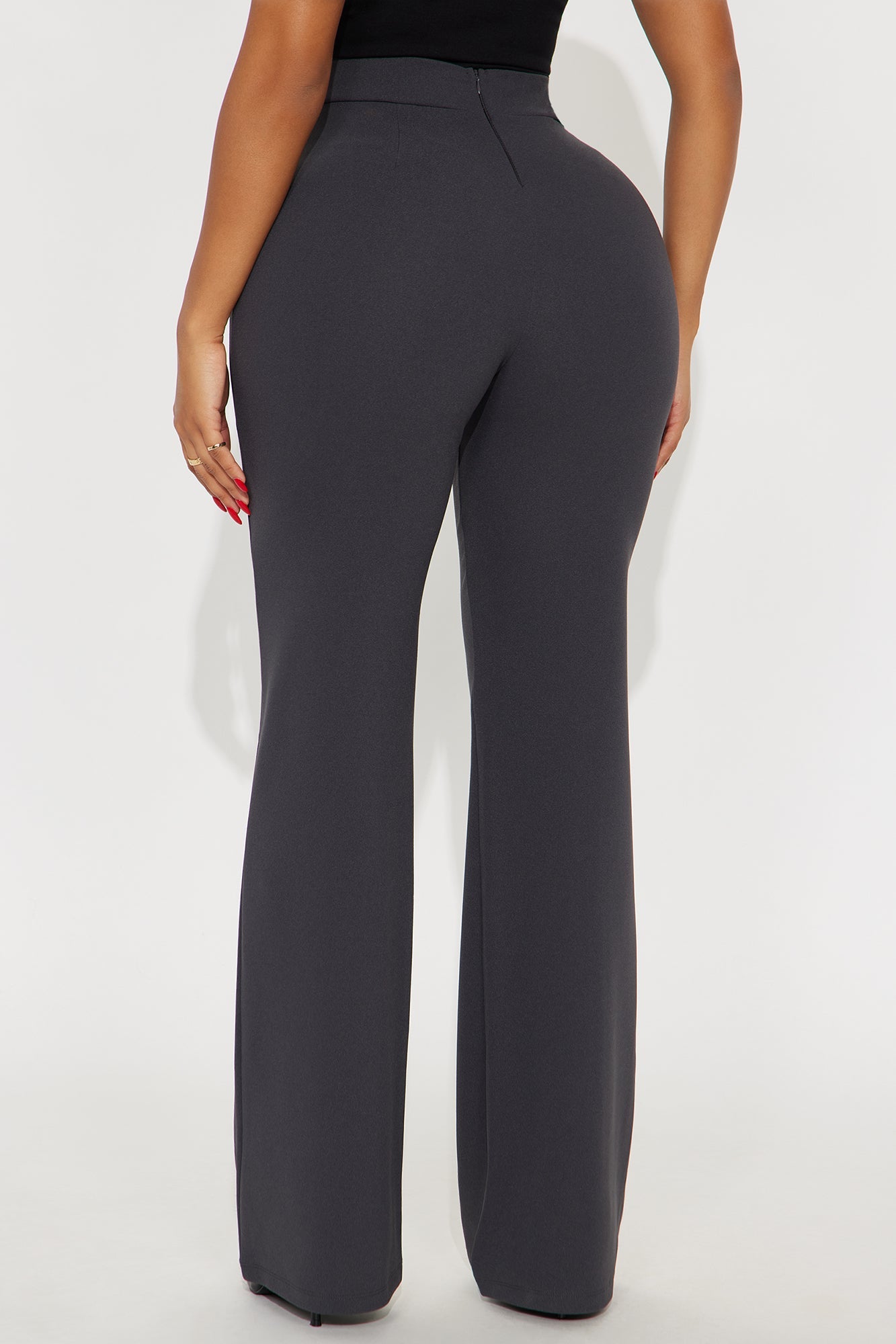 Victoria High Waisted Dress Pants - Charcoal