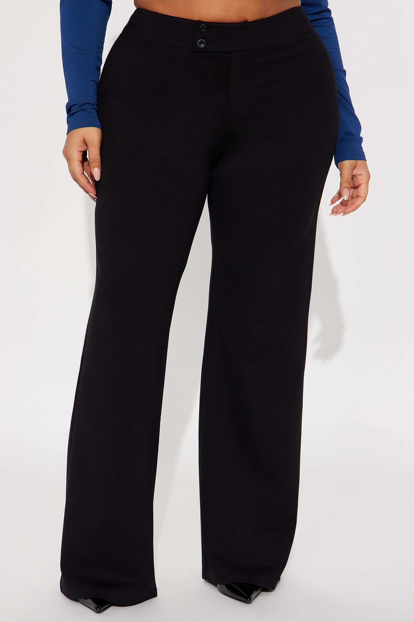 Esme Straight Leg Ponte Pant 33″ - Black