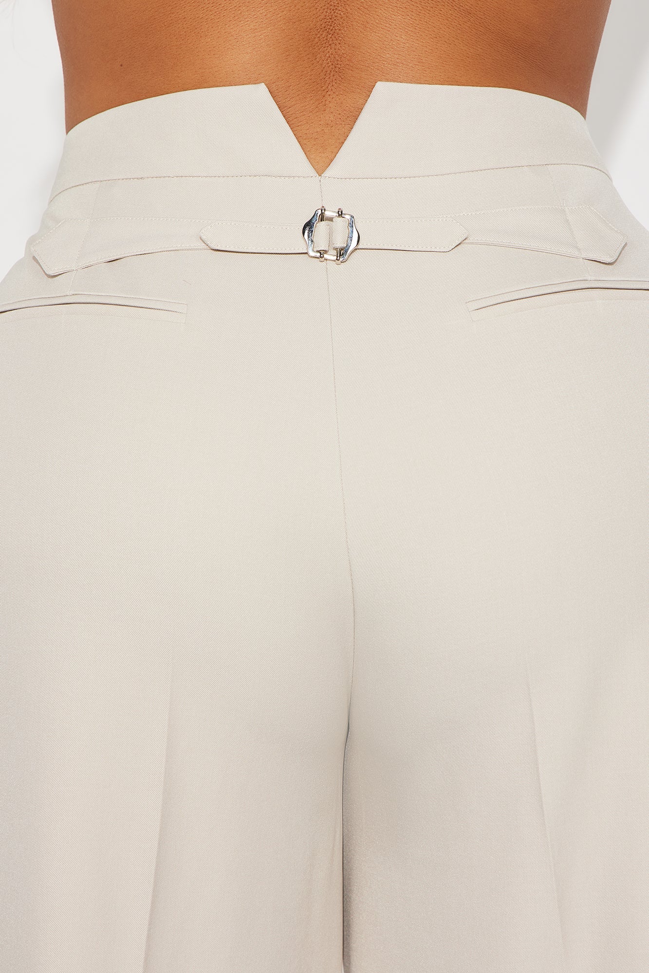 Beatrice Hardware Wide Leg Trouser Pant 33″ - Stone