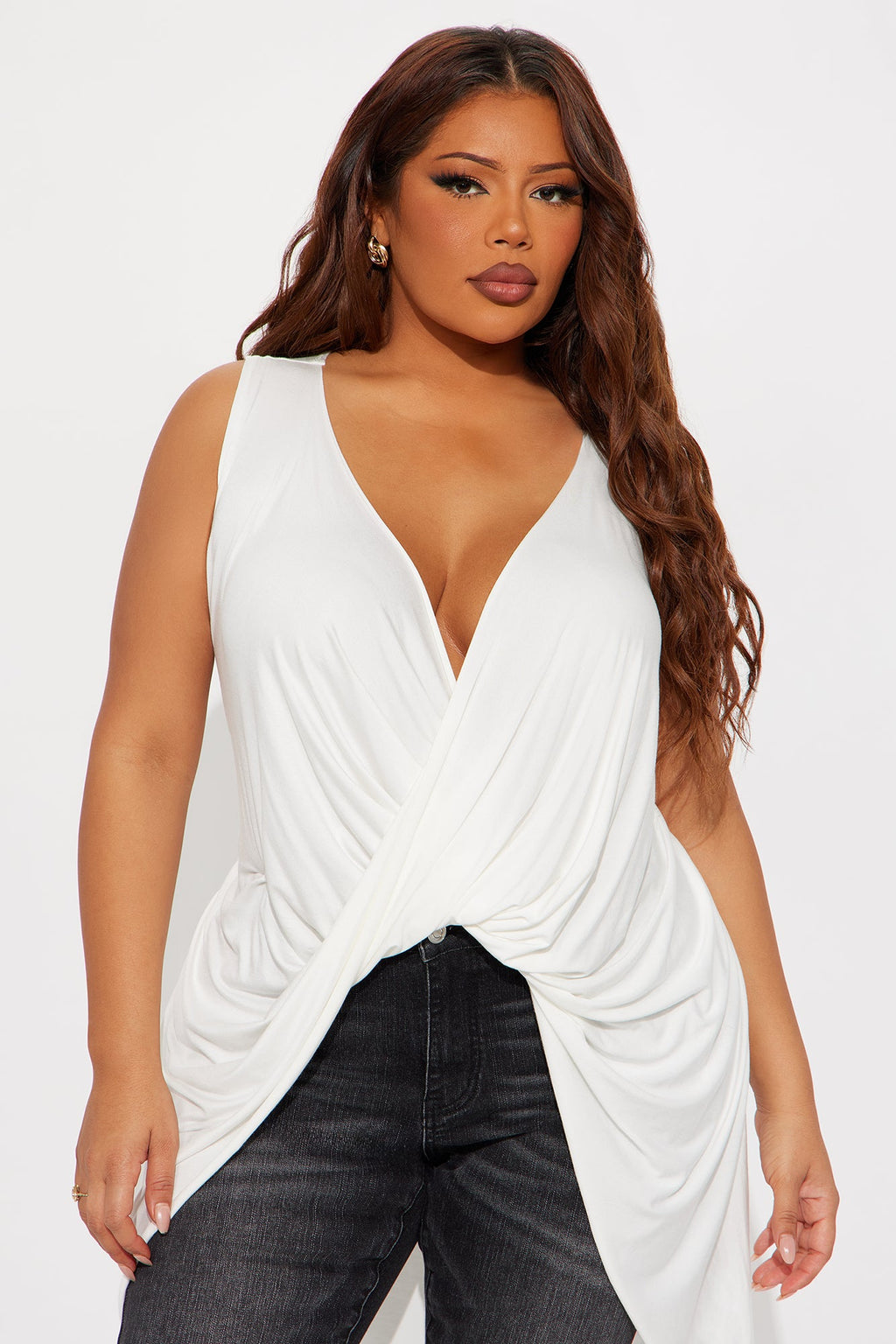 Cavell Loose Cowl Neck Top - Ivory
