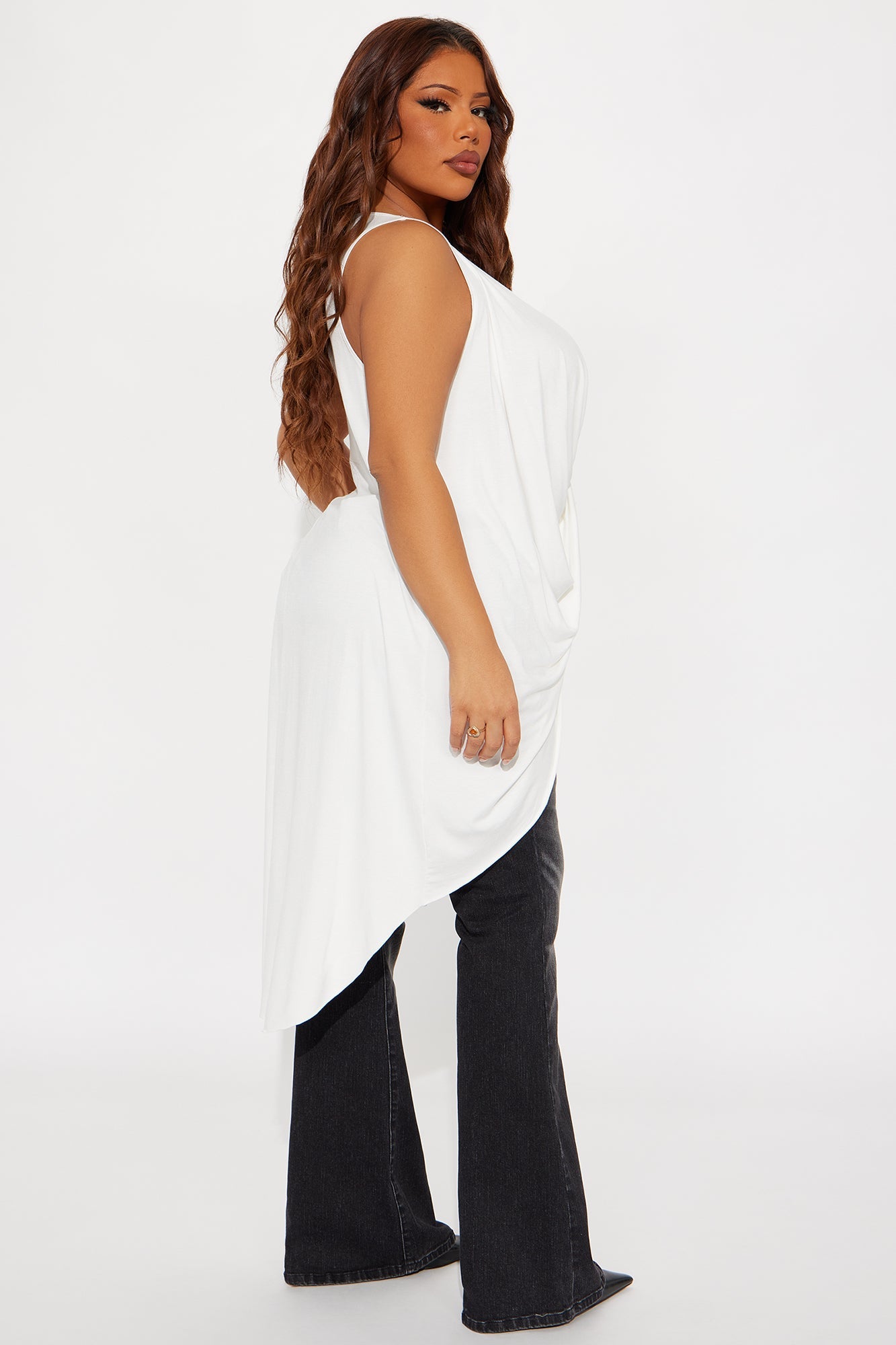 Cavell Loose Cowl Neck Top - Ivory