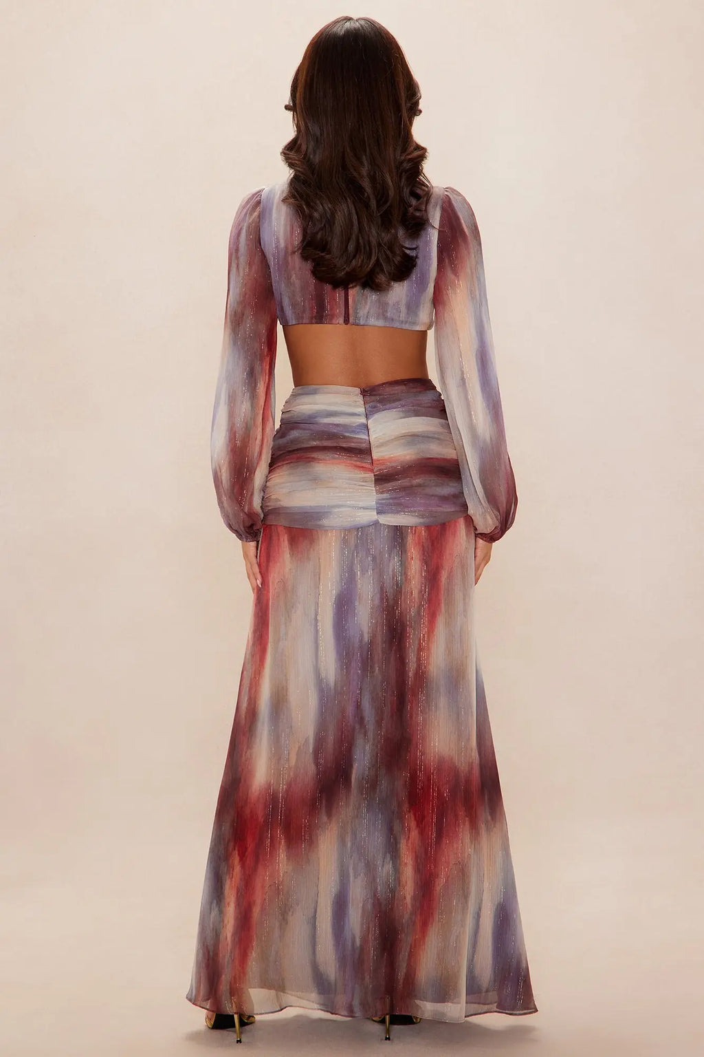 Shira Tie Dye Maxi Dress - Brown 