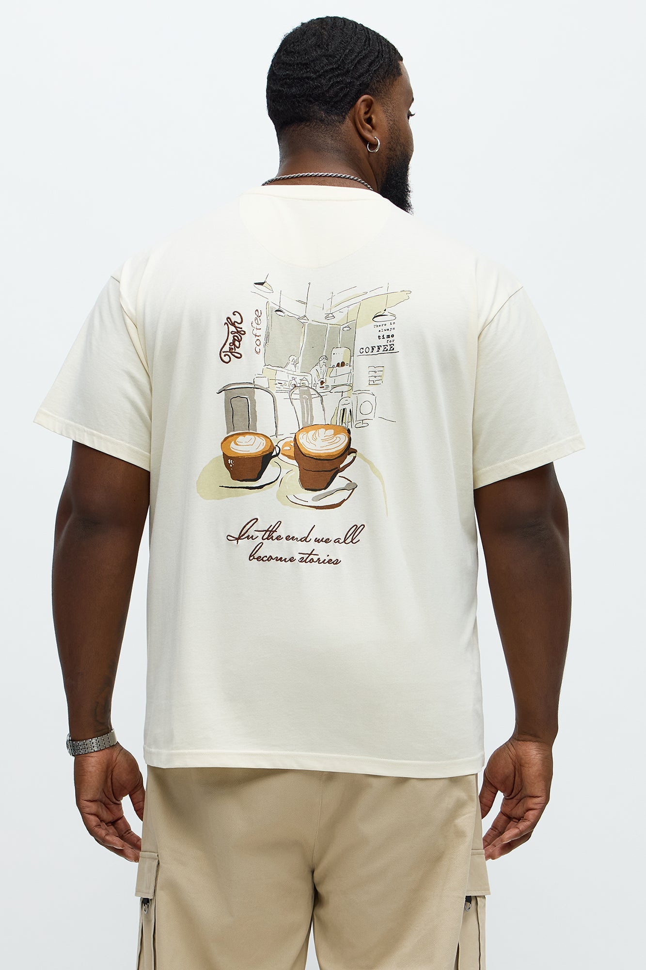 Fresh Coffee Short Sleeve Tee - Cream