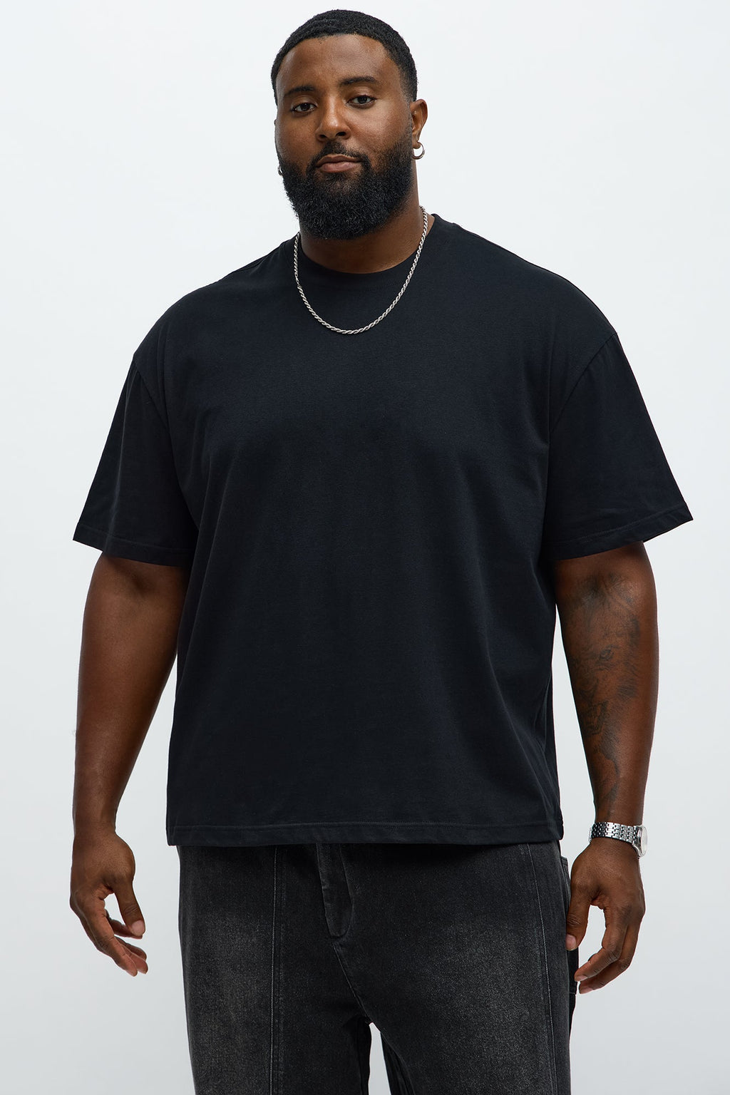 Premium Relaxed Soft Cotton Tee - Black