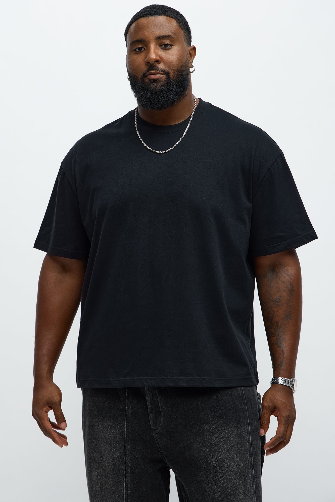 Premium Relaxed Soft Cotton Tee - Black