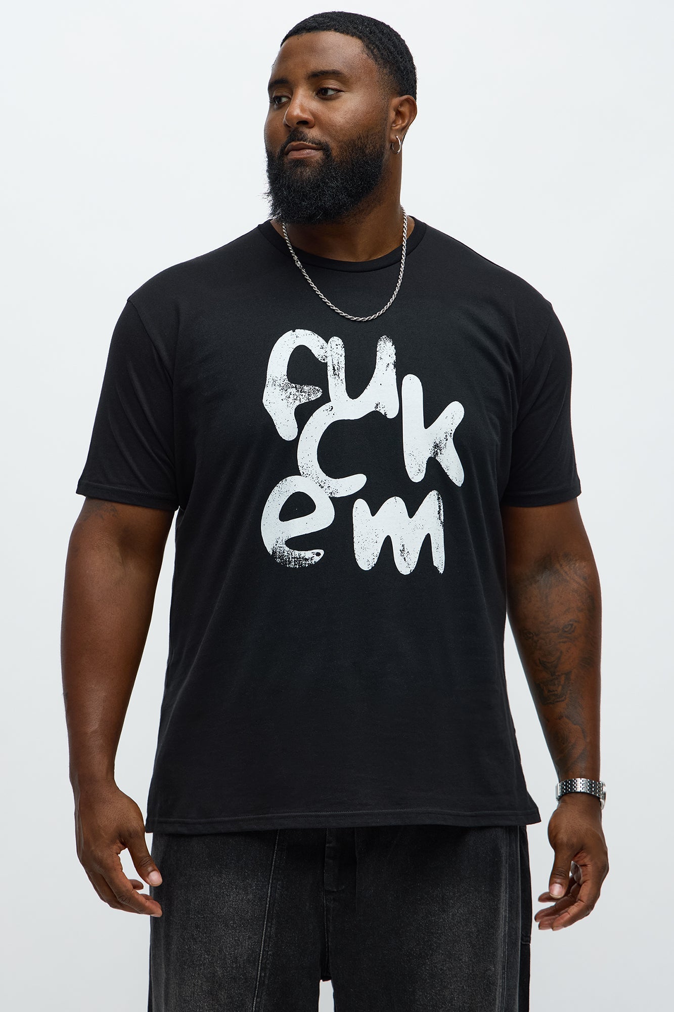 FCUK EM Short Sleeve Tee - Black