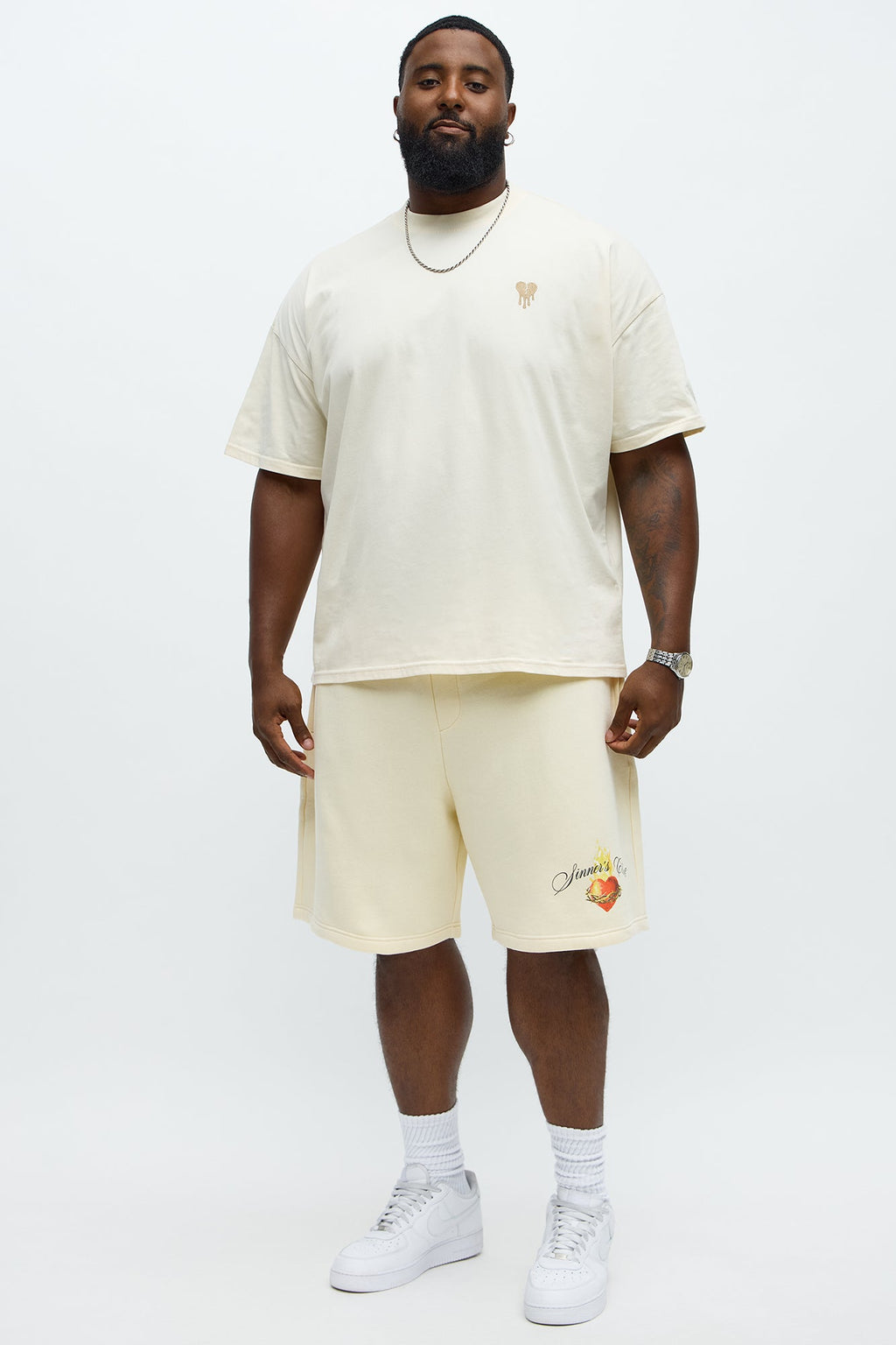 Sinners Club Sweatshort - Cream