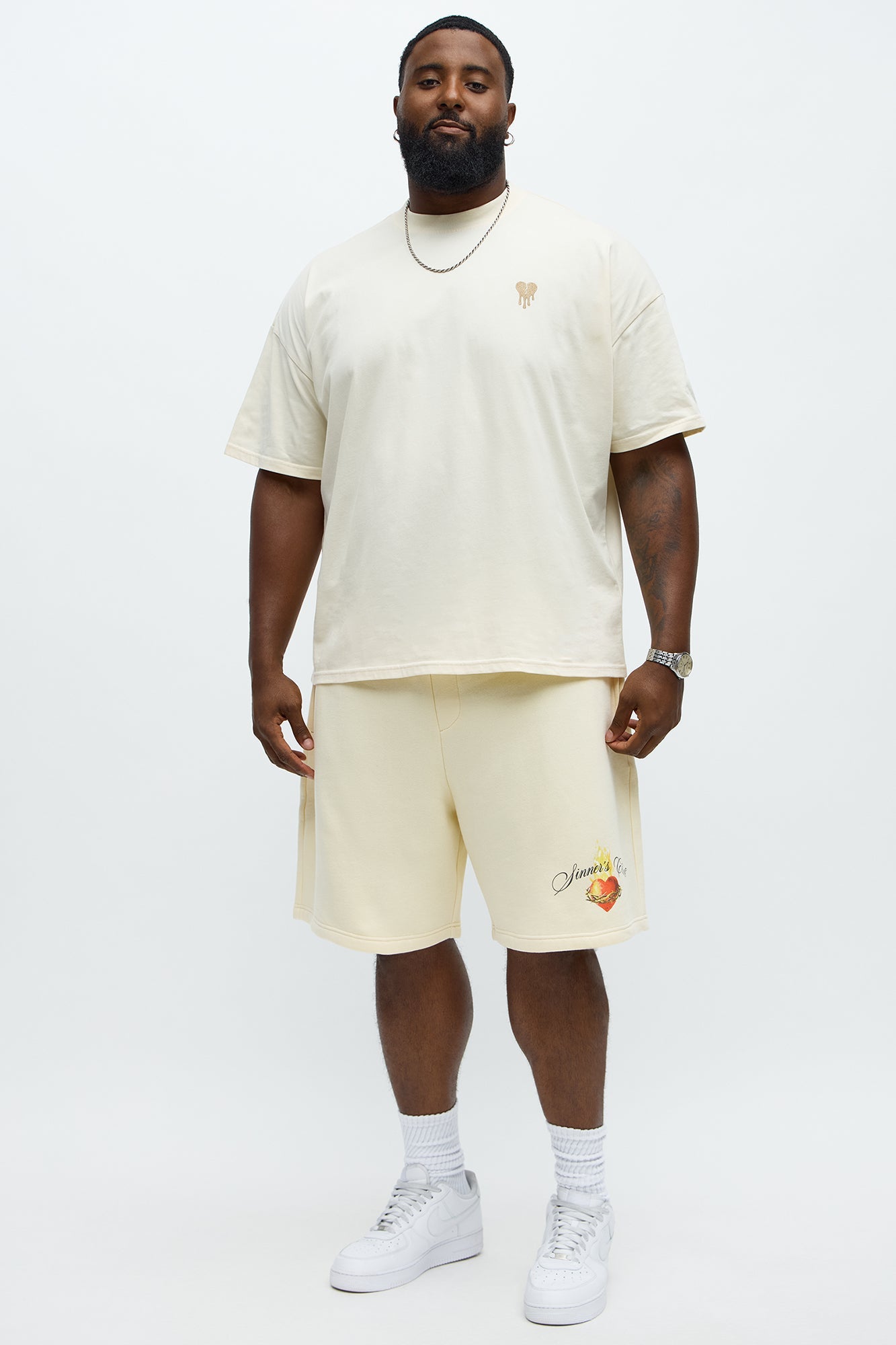 Sinners Club Sweatshort - Cream