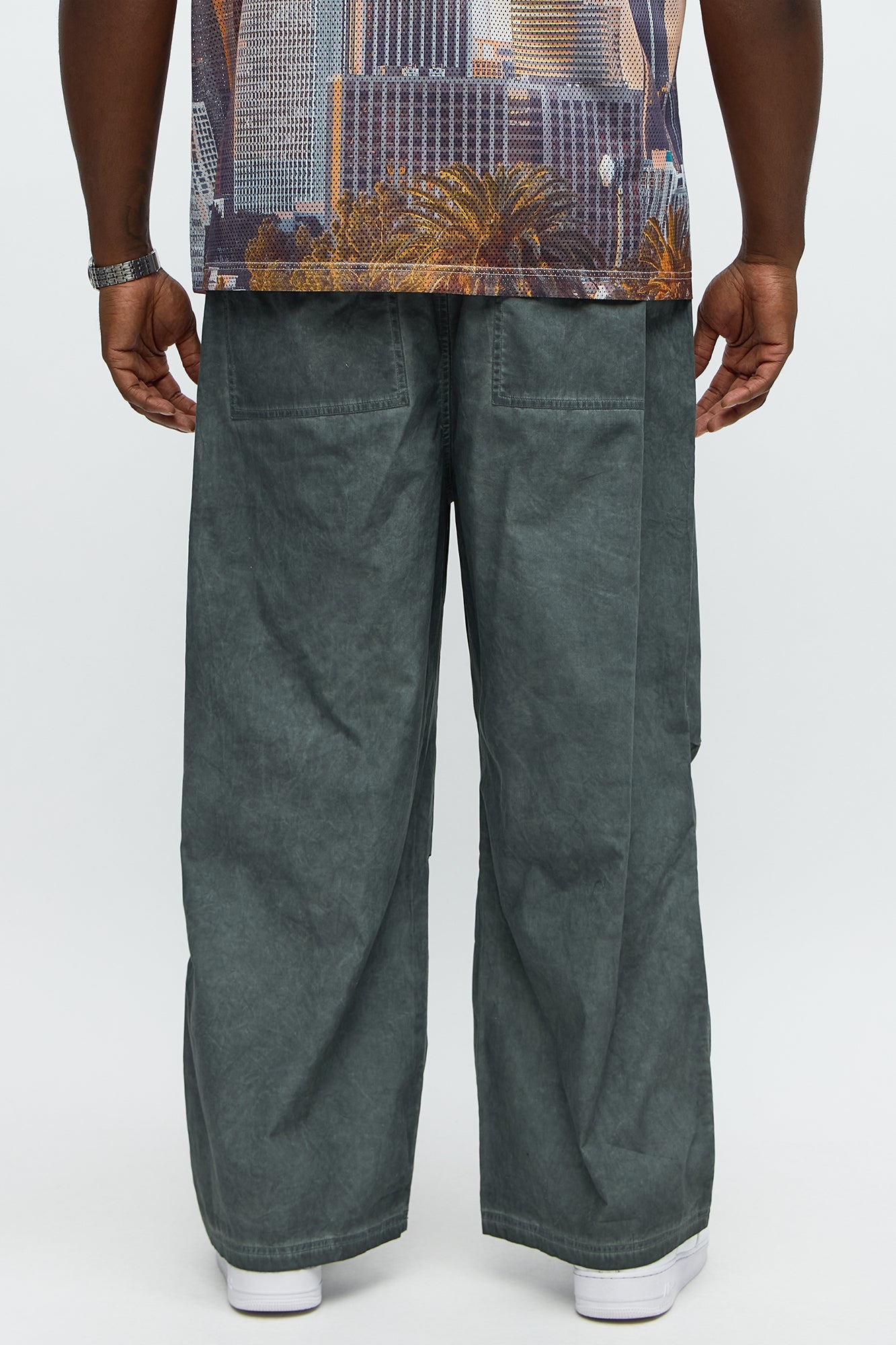 Baggy Hit Below The Belt Pants - Slate Grey