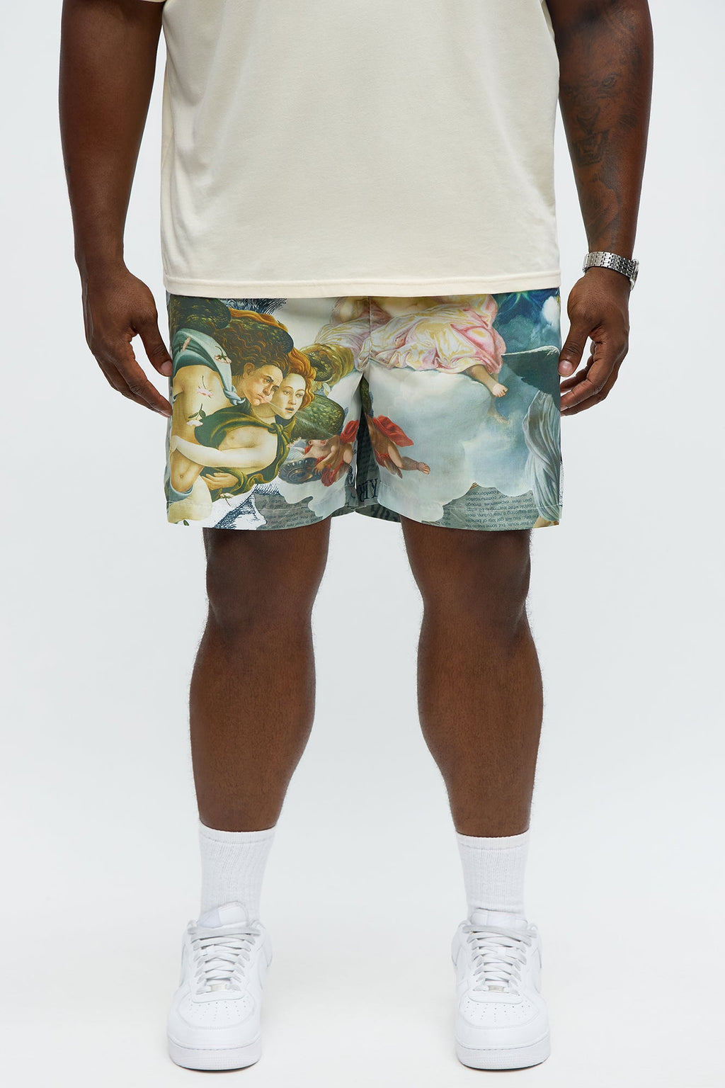 Relaxed Graphic Jersey Basketball Shorts - Multi Color