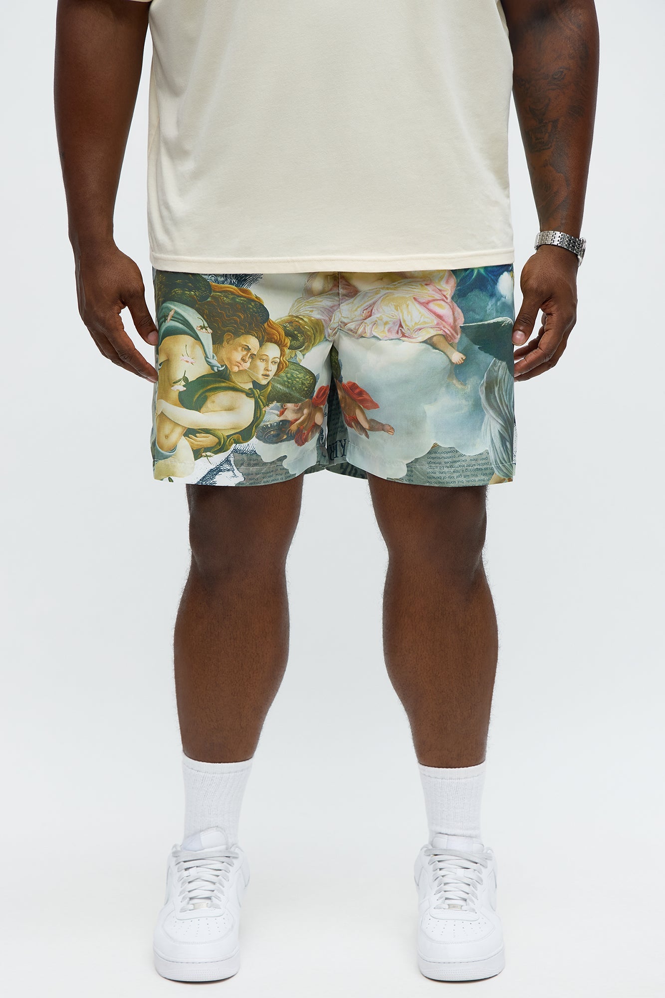Relaxed Graphic Jersey Basketball Shorts - Multi Color