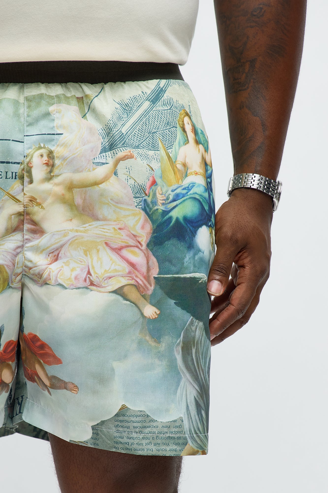 Relaxed Graphic Jersey Basketball Shorts - Multi Color