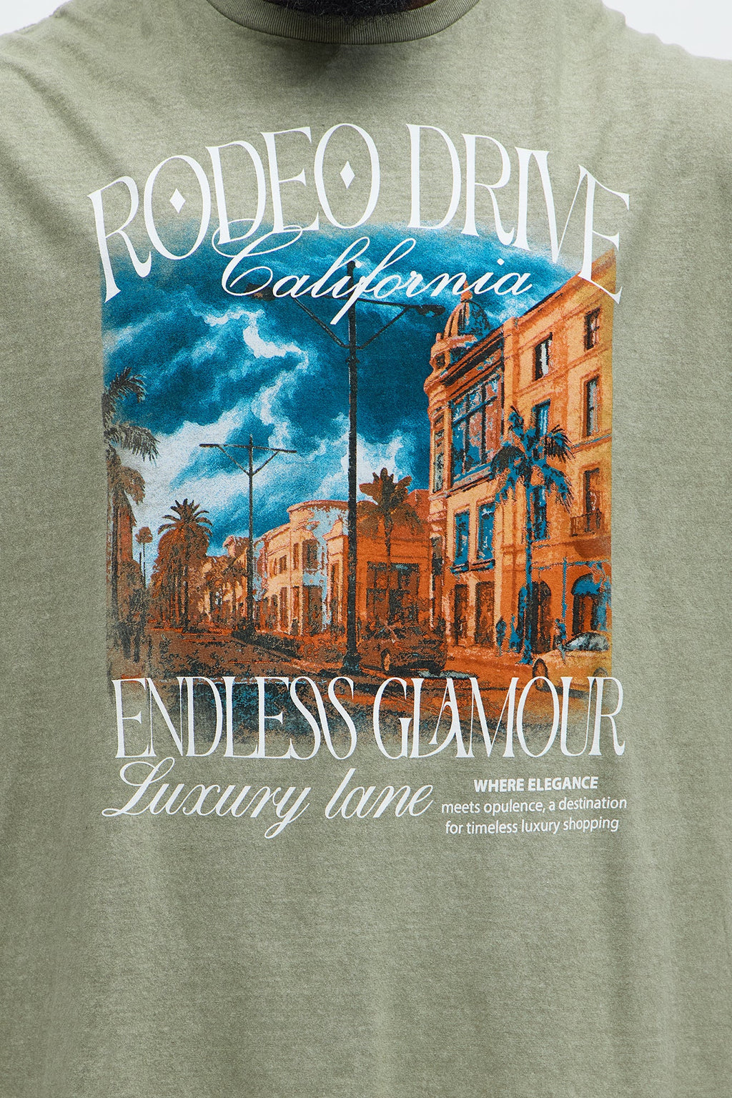 Endless Glamour Oversized Short Sleeve Tee - Olive