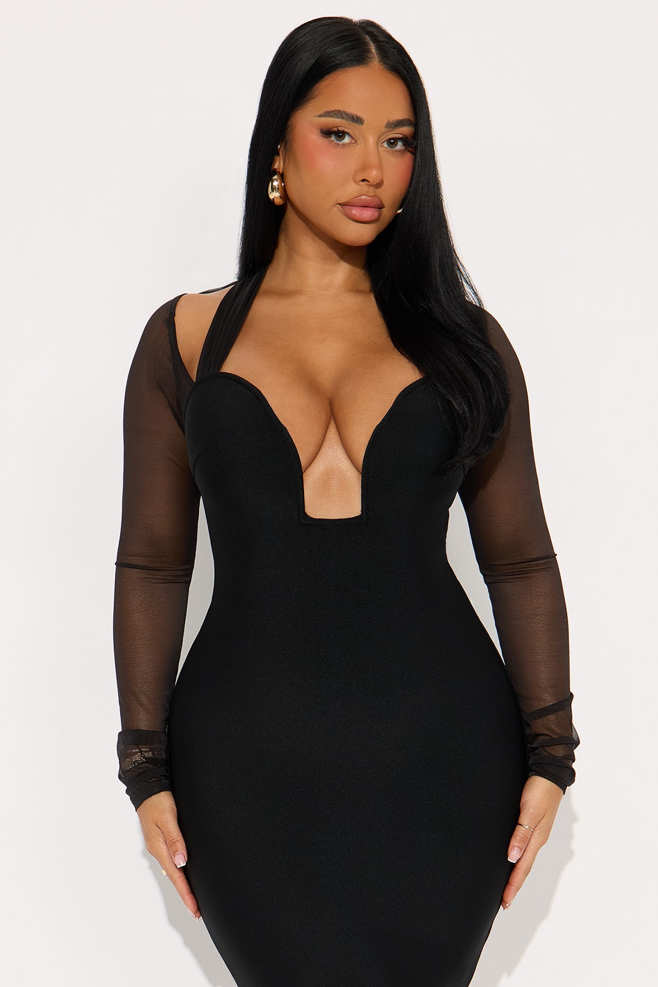 Tall Crave More Bandage Mini Dress - Black