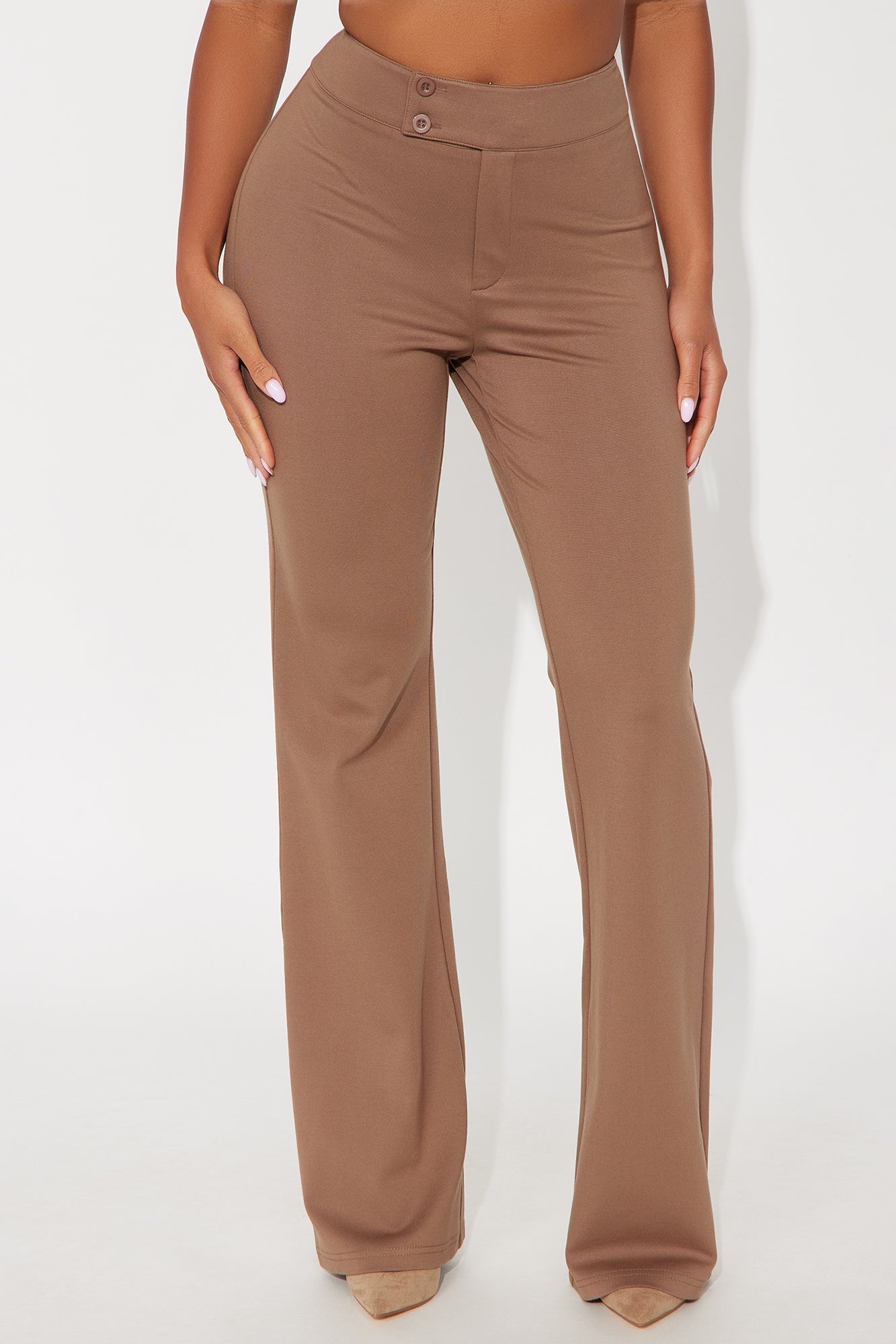 Esme Straight Leg Ponte Pant 33″ - Mocha