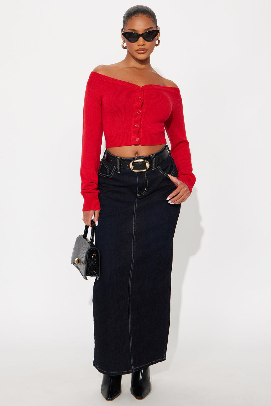 All I've Got Boat Neck Cardigan - Red