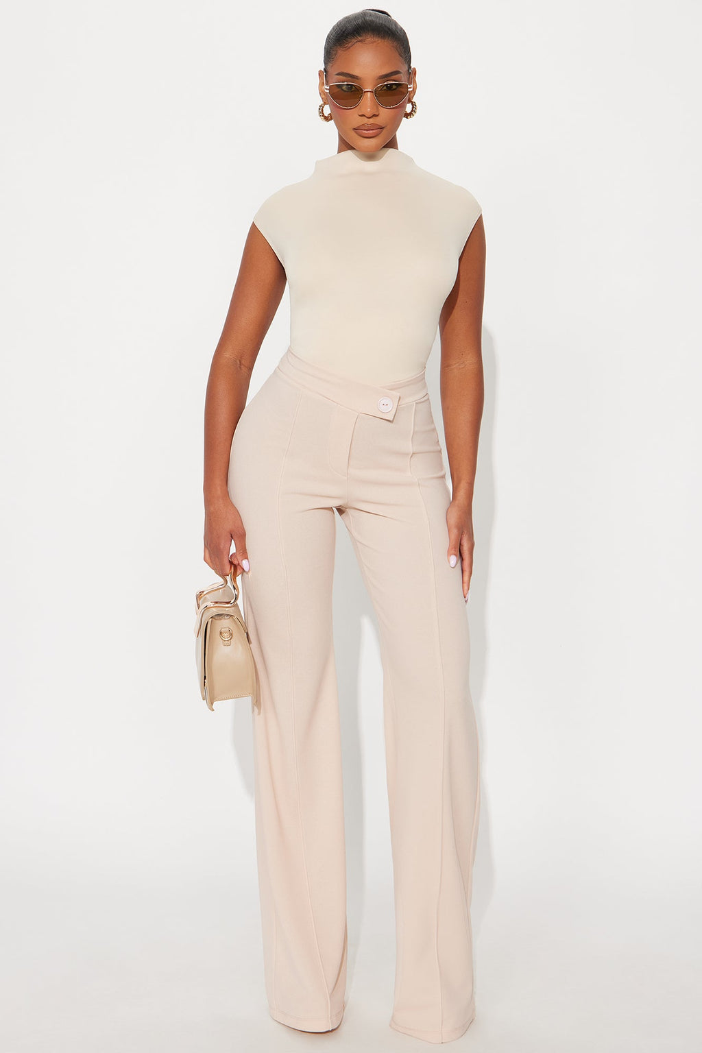 Tall Call It Even Wide Leg Dress Pants - Oatmeal