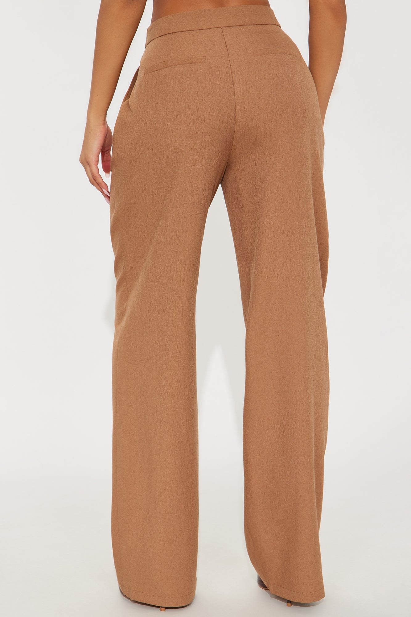 Alexandra High Rise Structured Twill Trouser - Tan