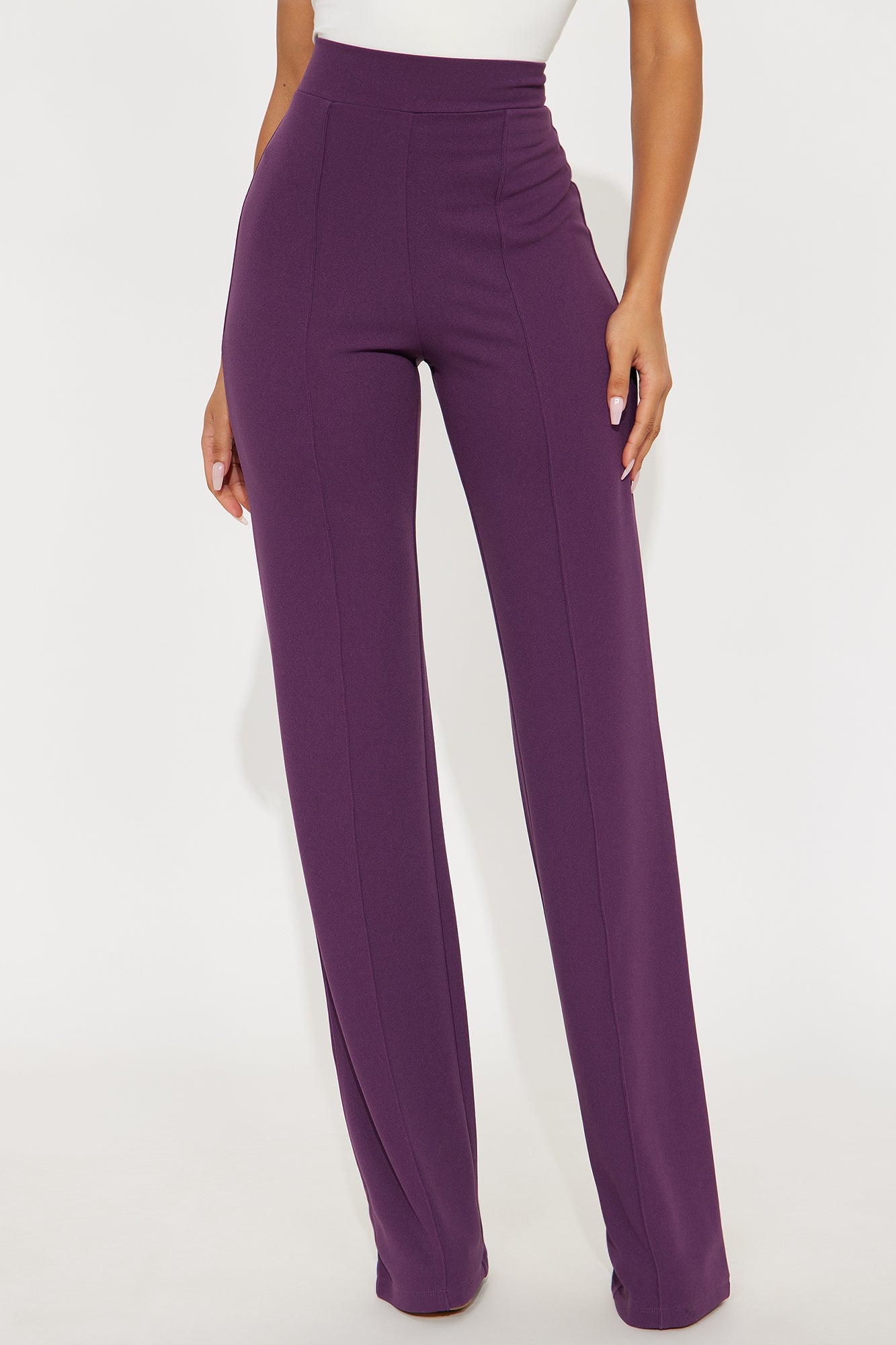 Tall Victoria High Waisted Dress Pants - Plum