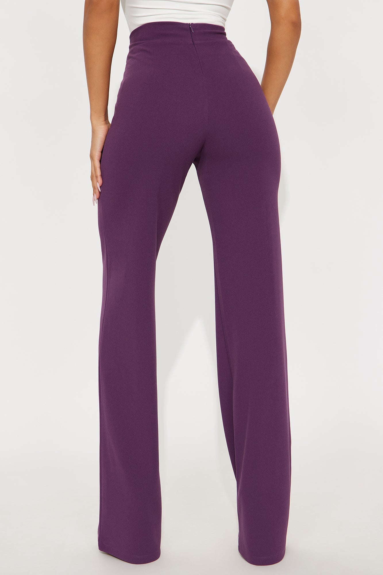 Tall Victoria High Waisted Dress Pants - Plum