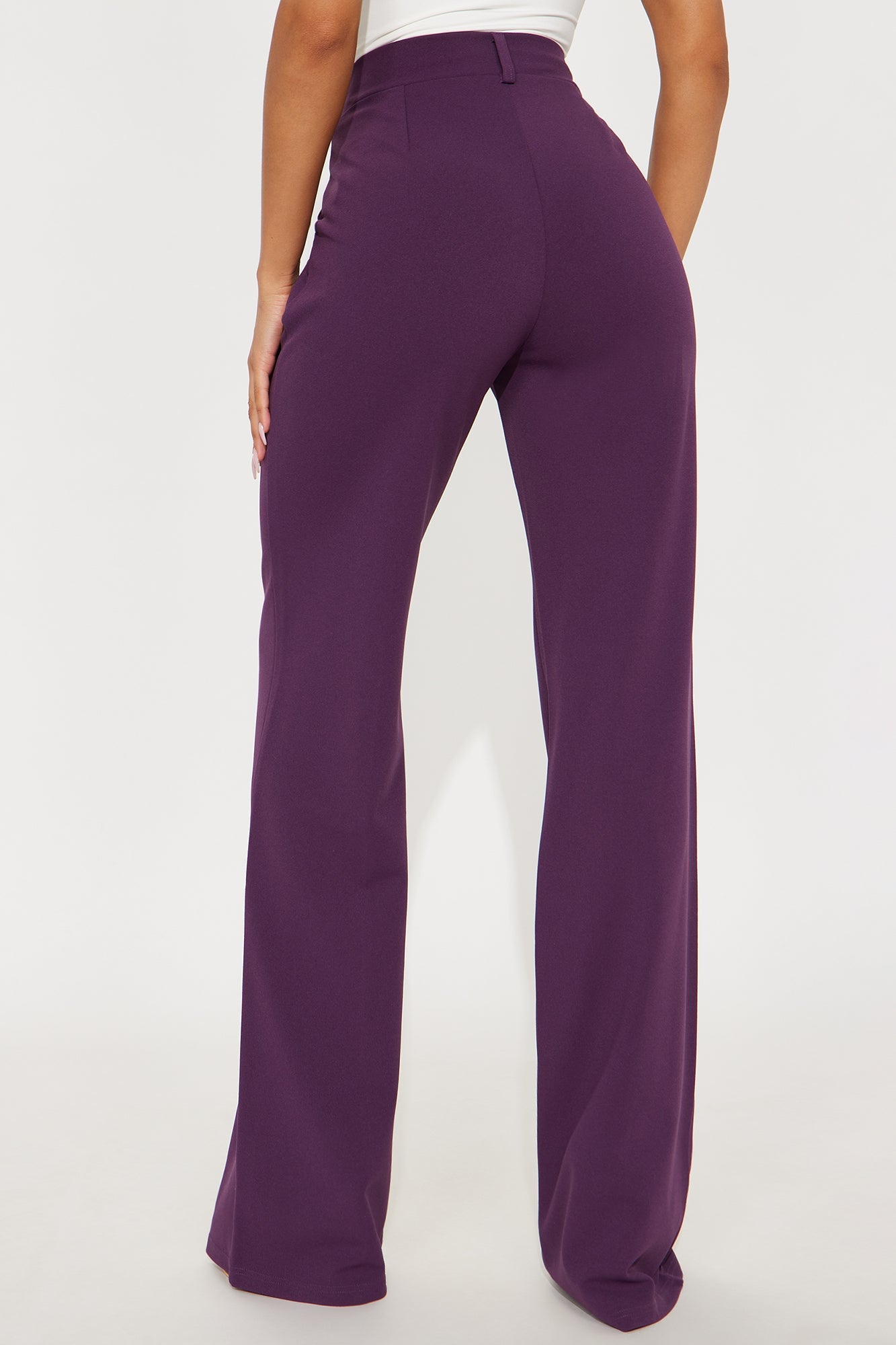 Tall Heidi Wide Leg Trouser Pant - Plum