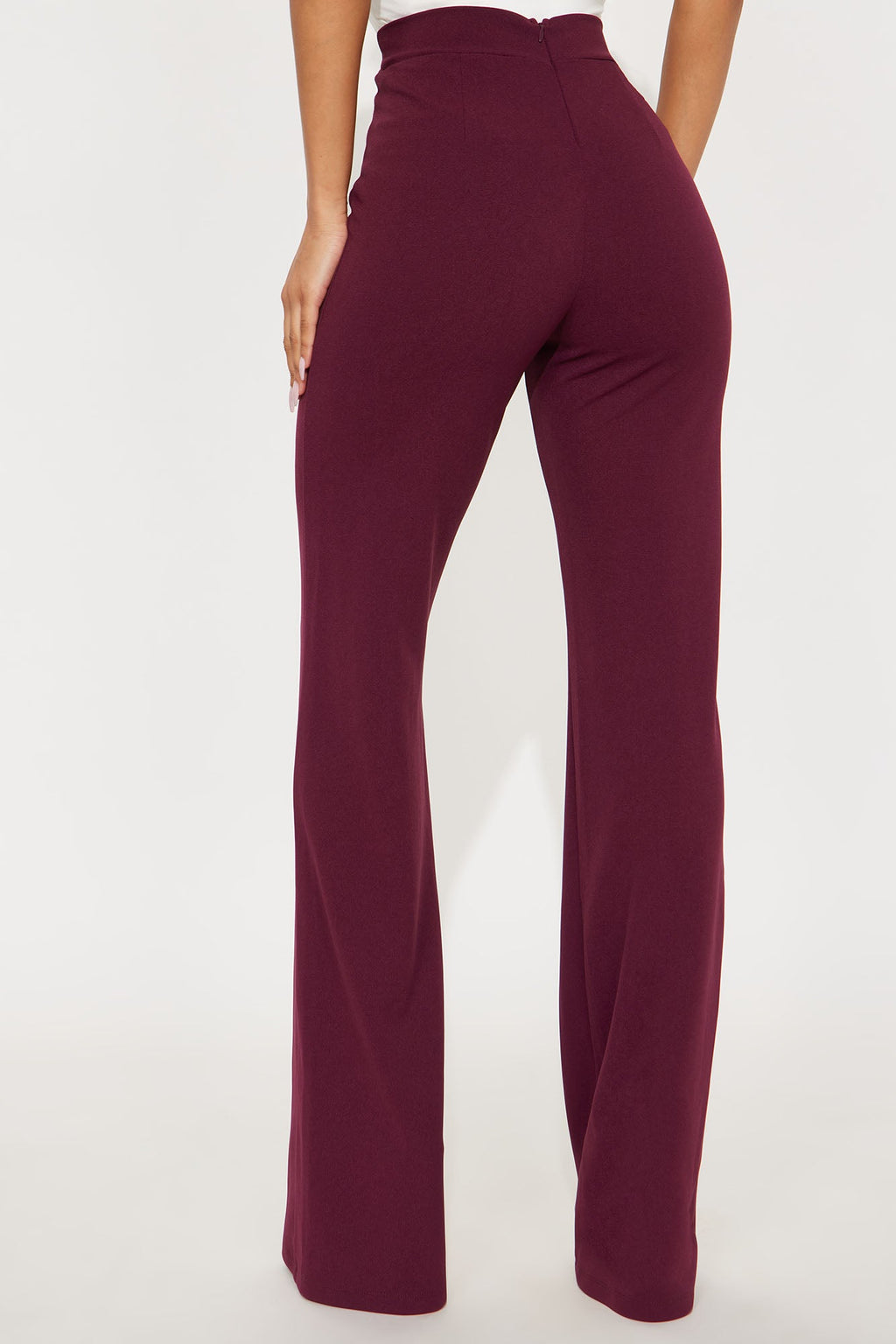 Tall Victoria High Waisted Dress Pants - Burgundy