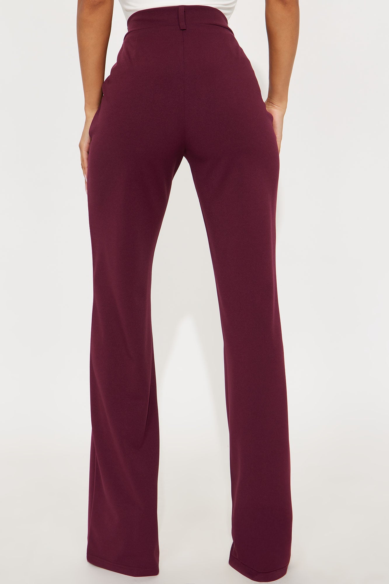 Tall Heidi Wide Leg Trouser Pant - Burgundy