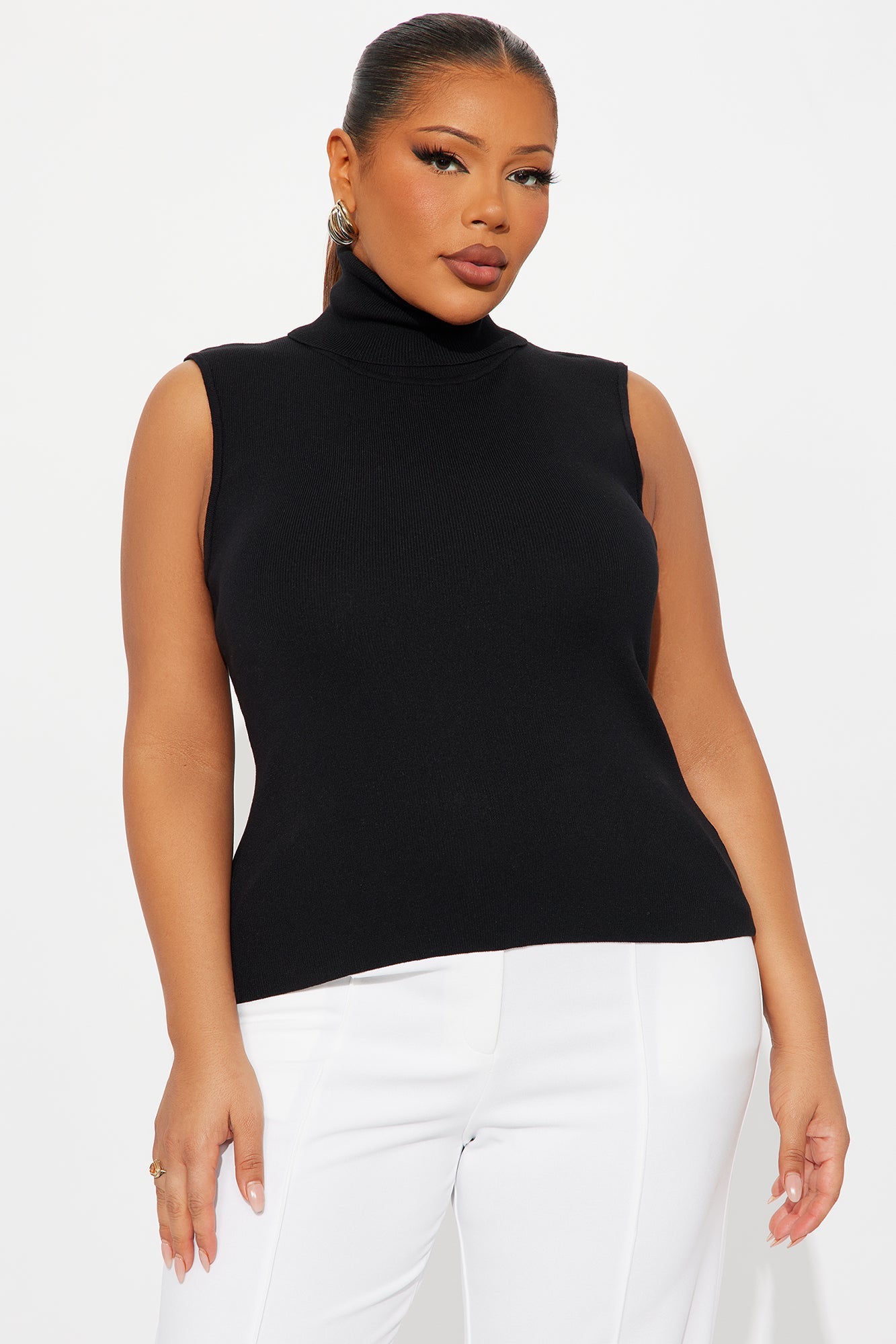 All You Turtle Neck Sweater Top - Black