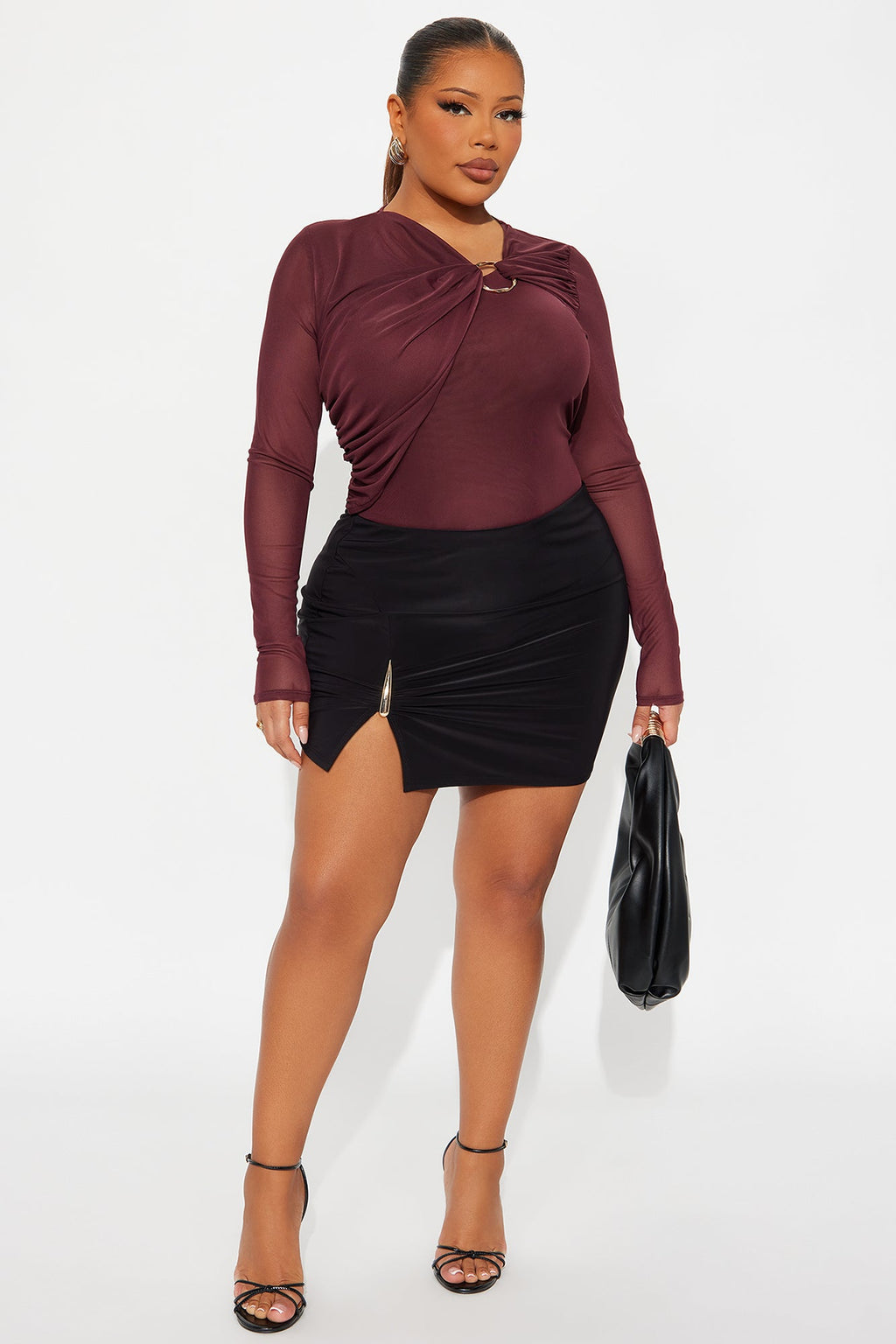 Acting Brand New Hardware Detail Mini Skirt - Black