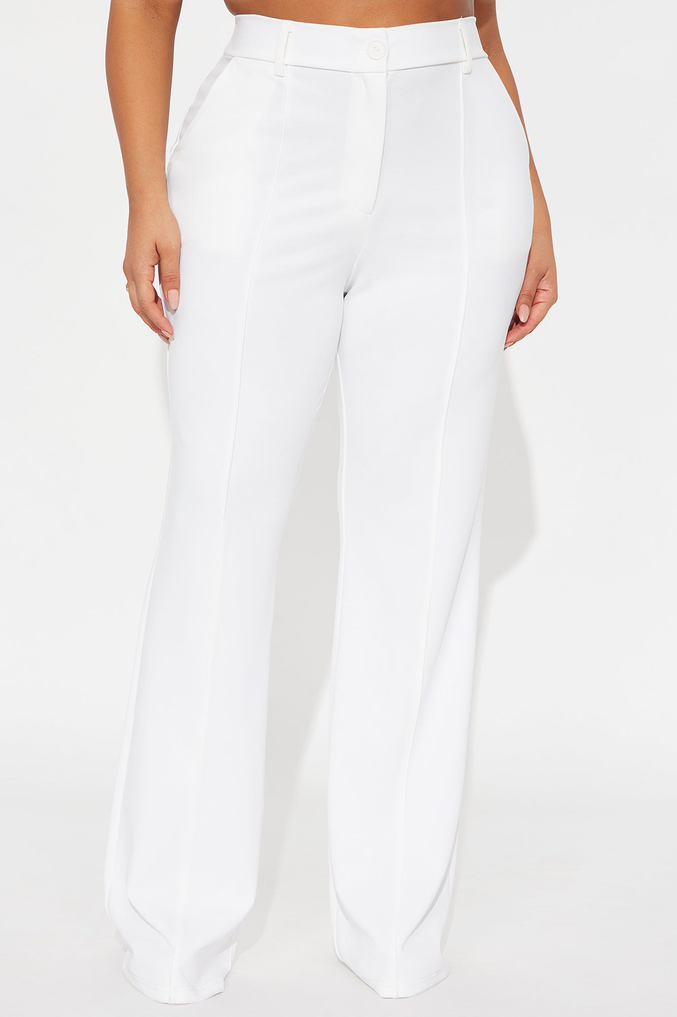 Heidi Wide Leg Trouser Pant - Ivory