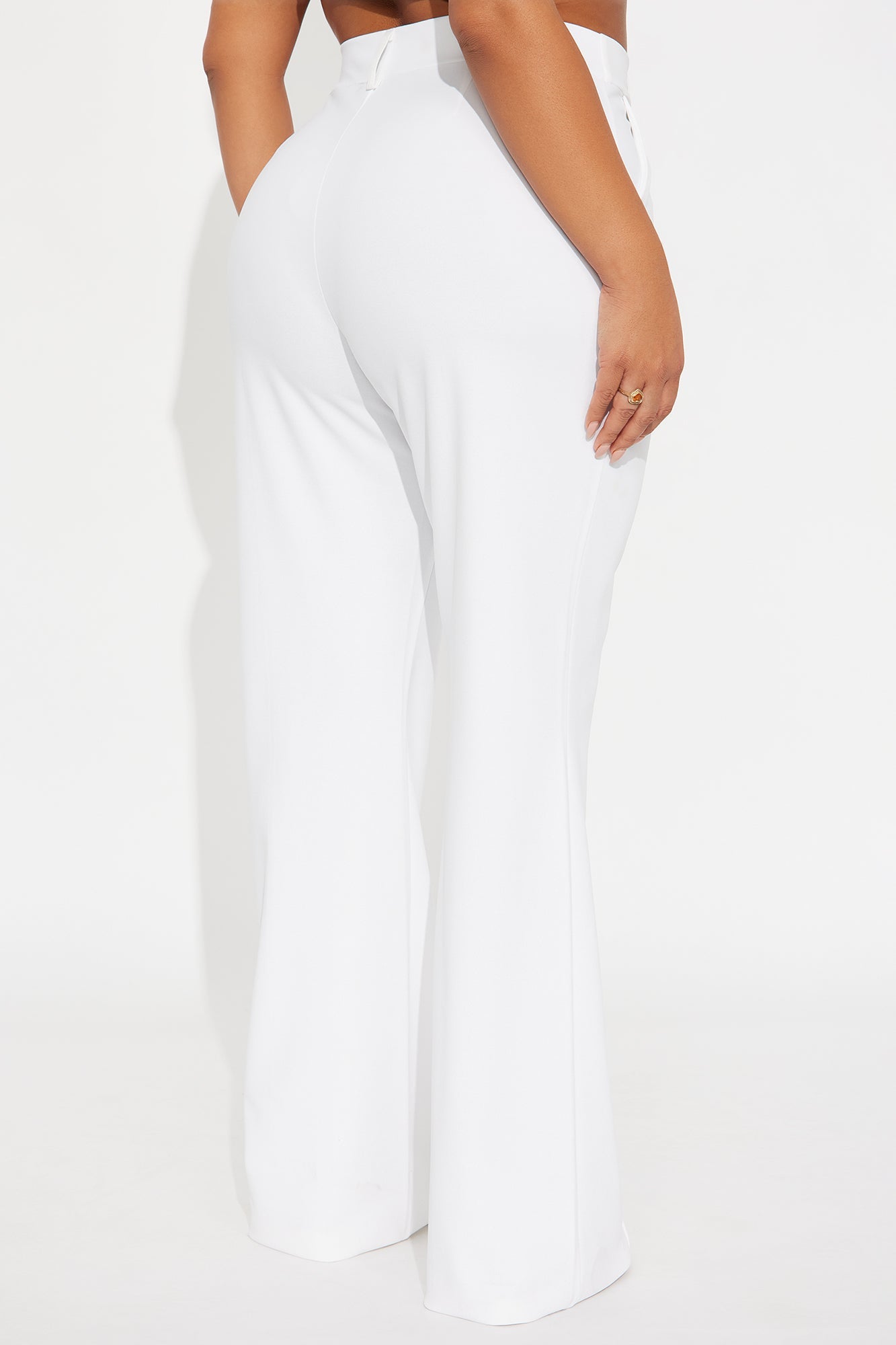 Heidi Wide Leg Trouser Pant - Ivory