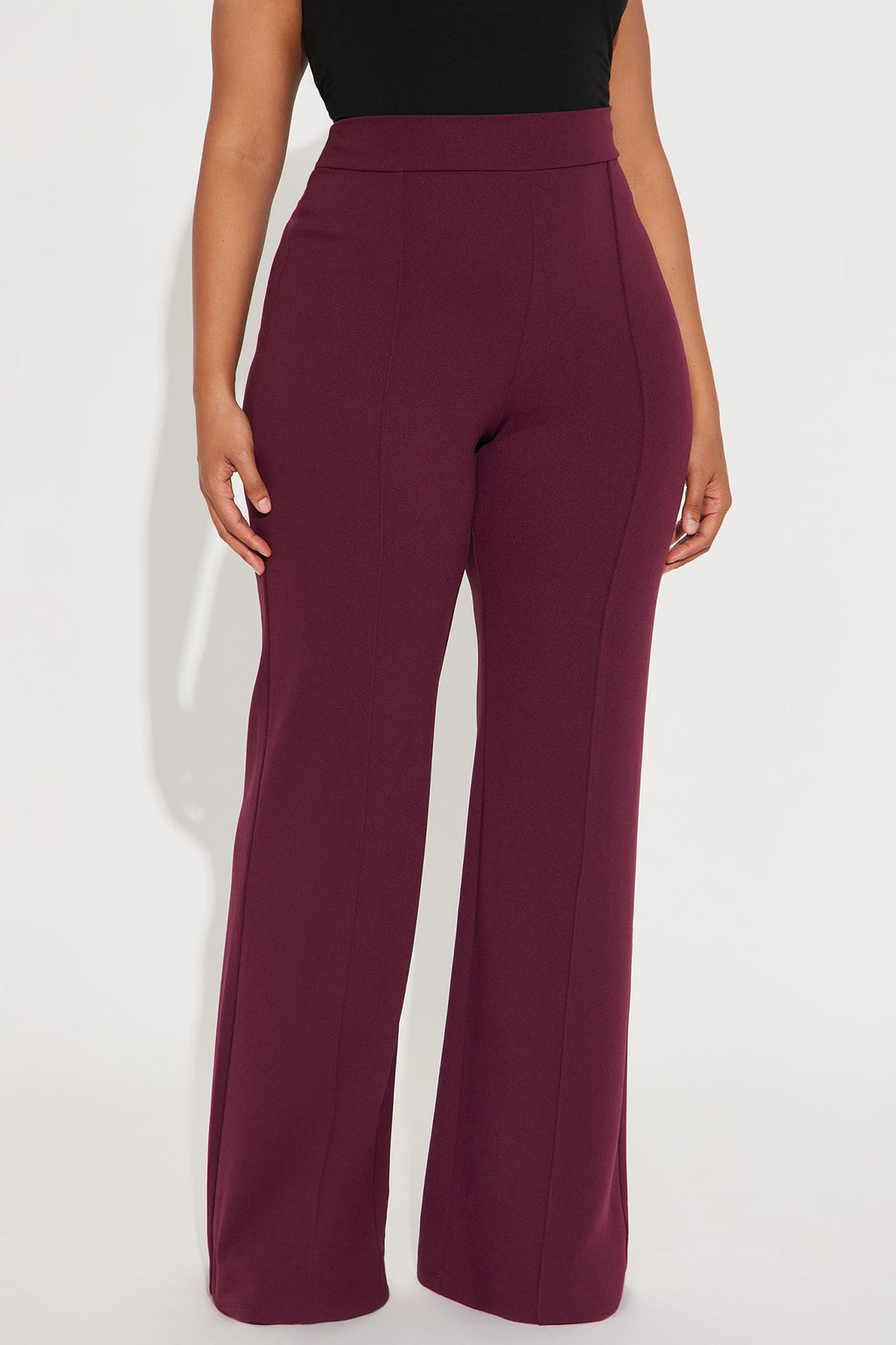 Tall Victoria High Waisted Dress Pants - Burgundy