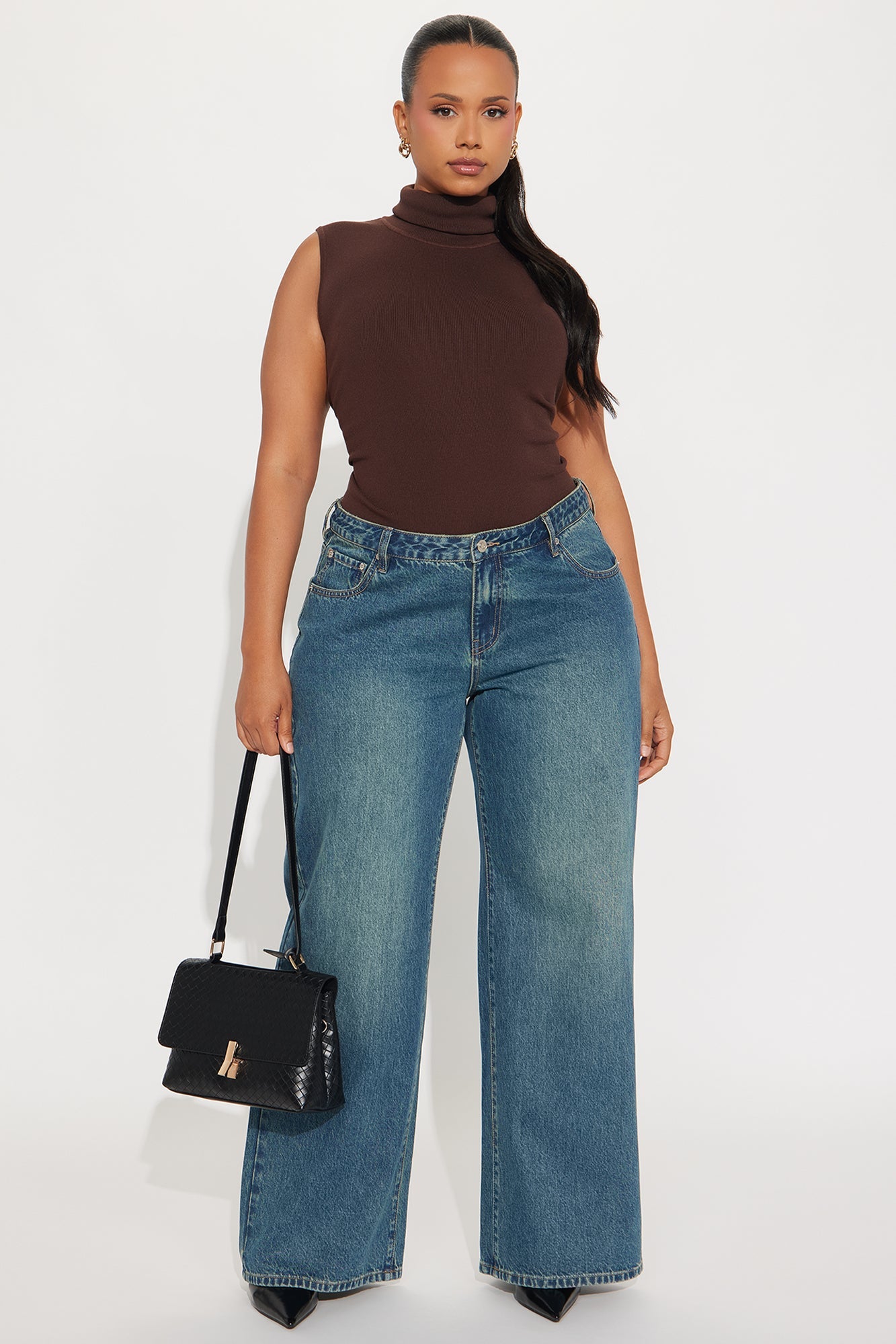 All You Turtle Neck Sweater Top - Chocolate