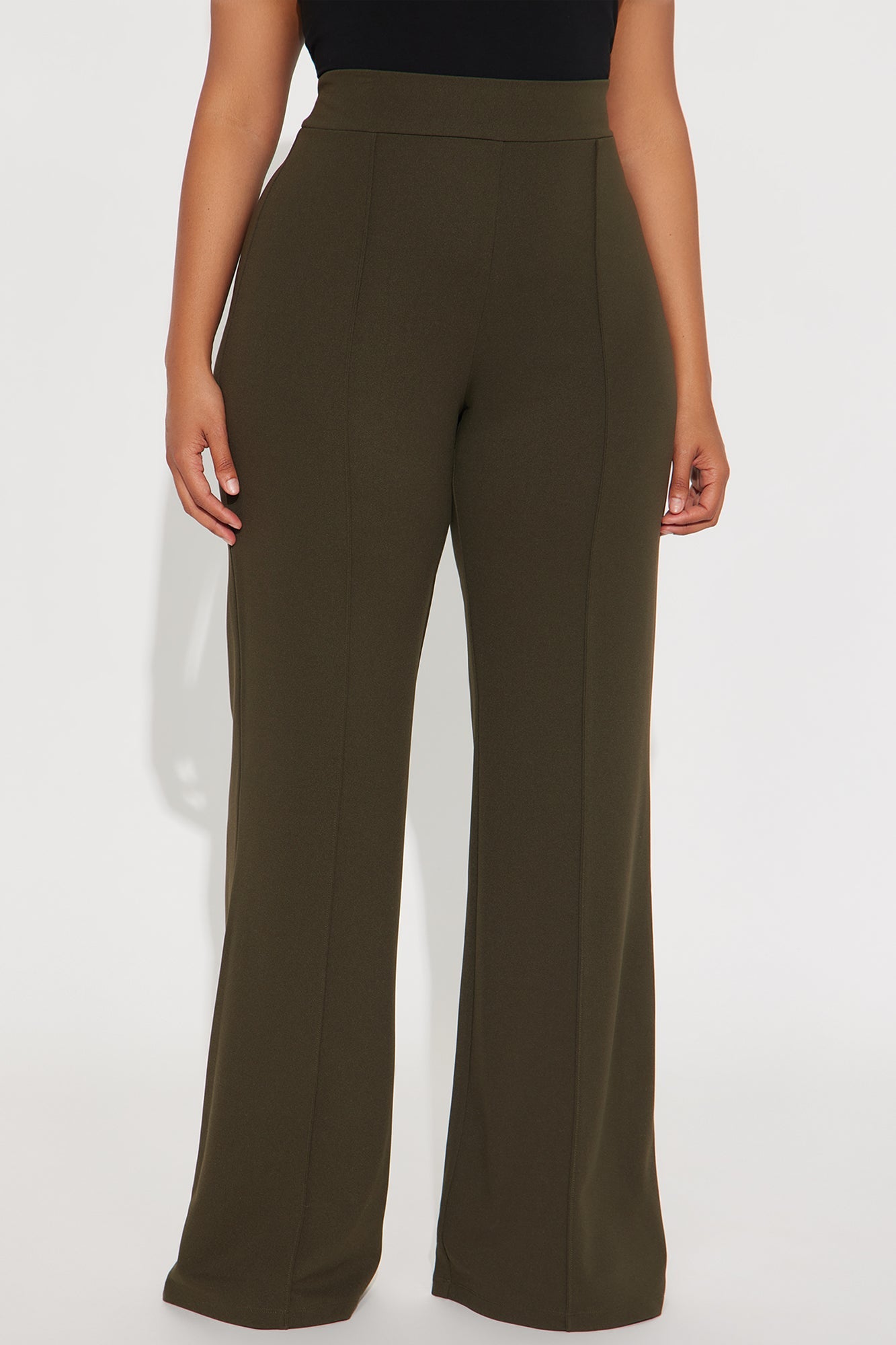 Tall Victoria High Waisted Dress Pants - Olive 1