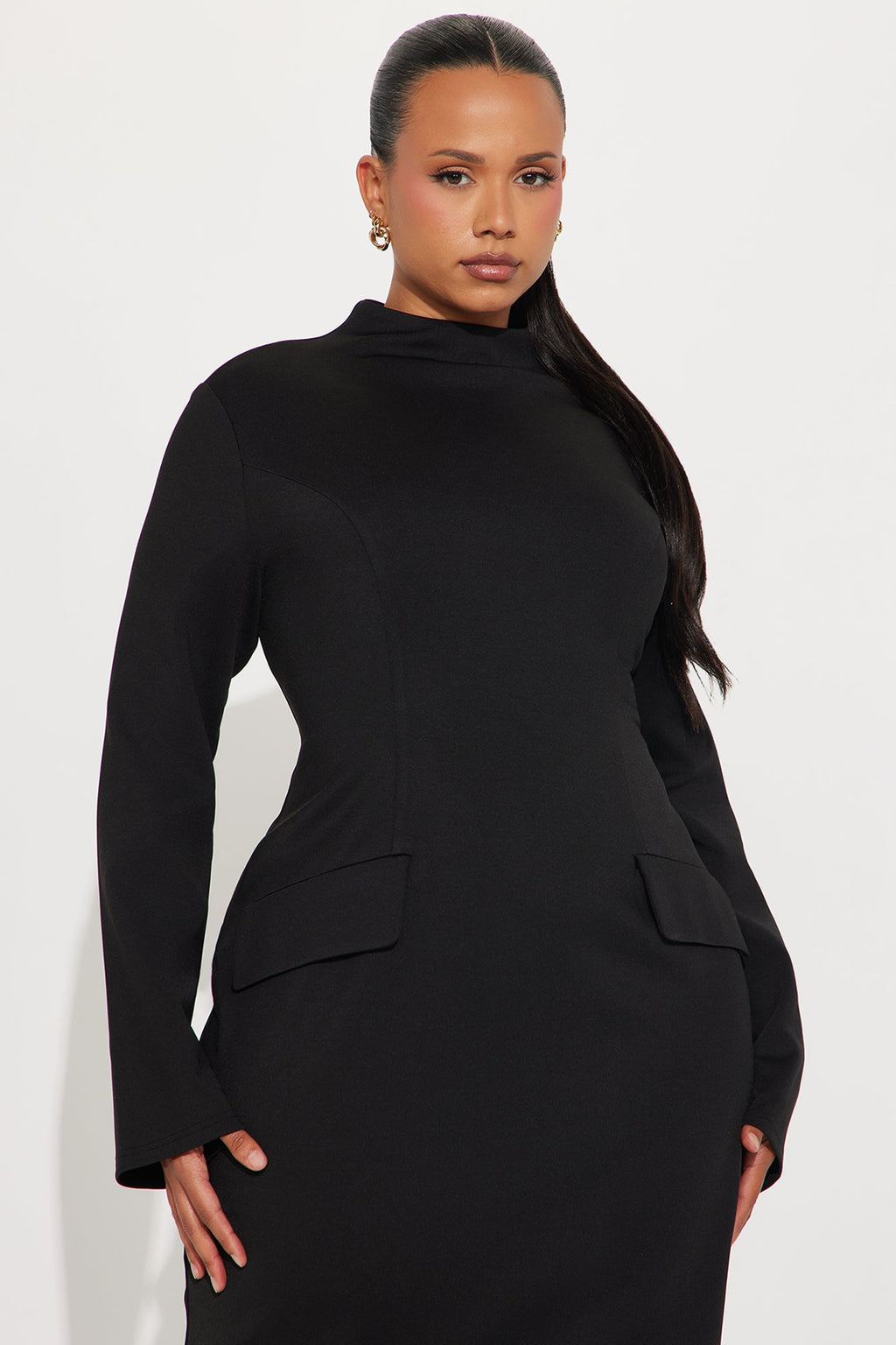 Above Average Ponte Midi Dress - Black