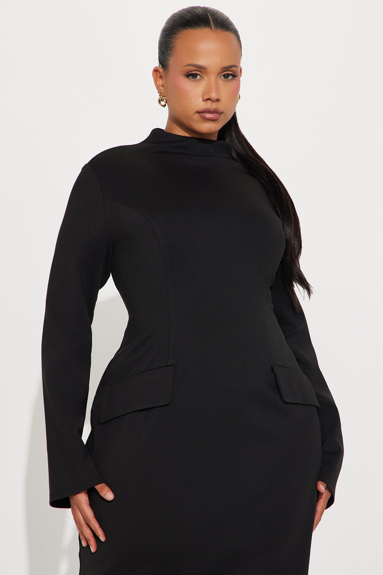 Above Average Ponte Midi Dress - Black