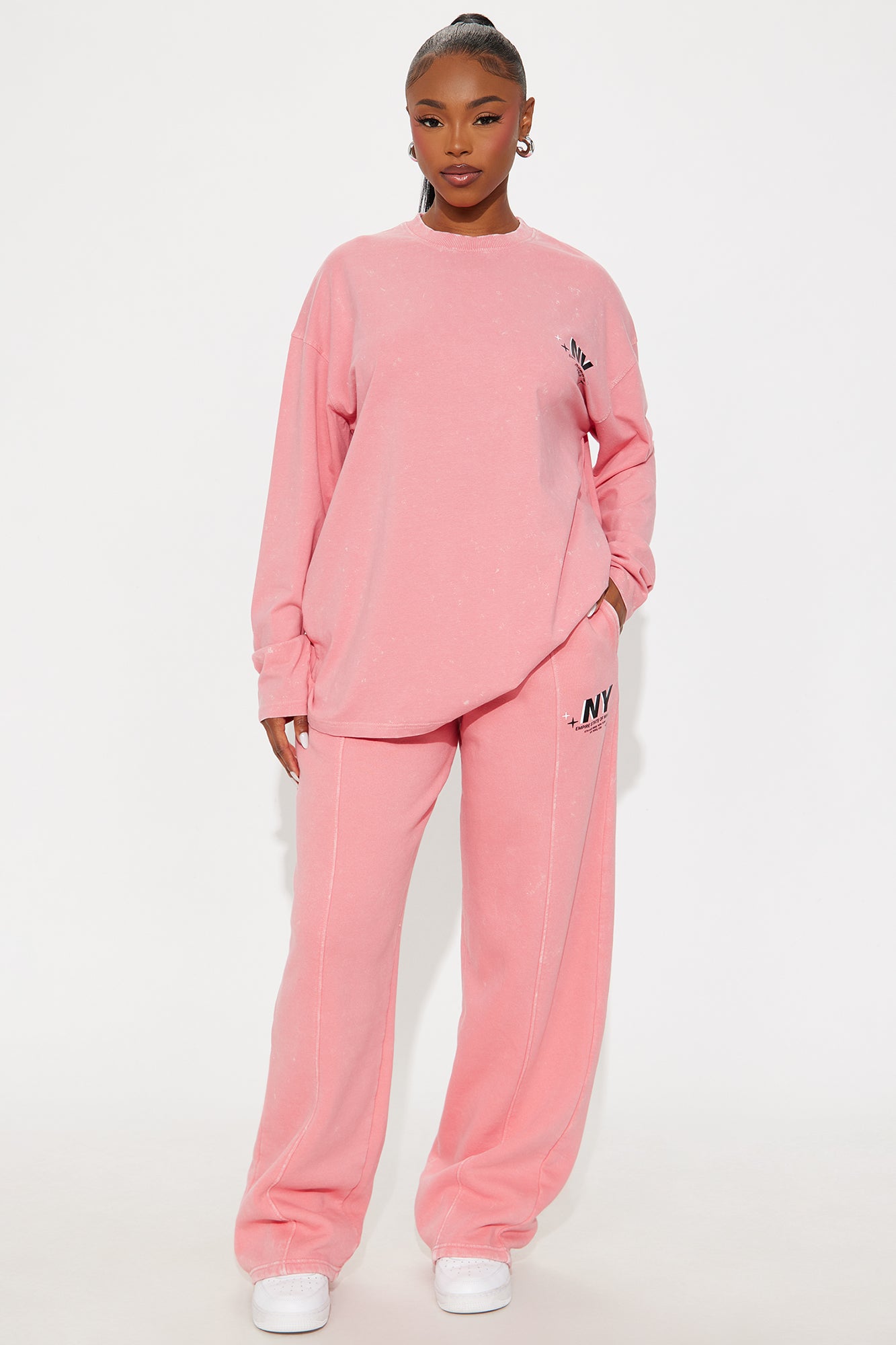 Meet In Manhattan Washed Pants - Pink