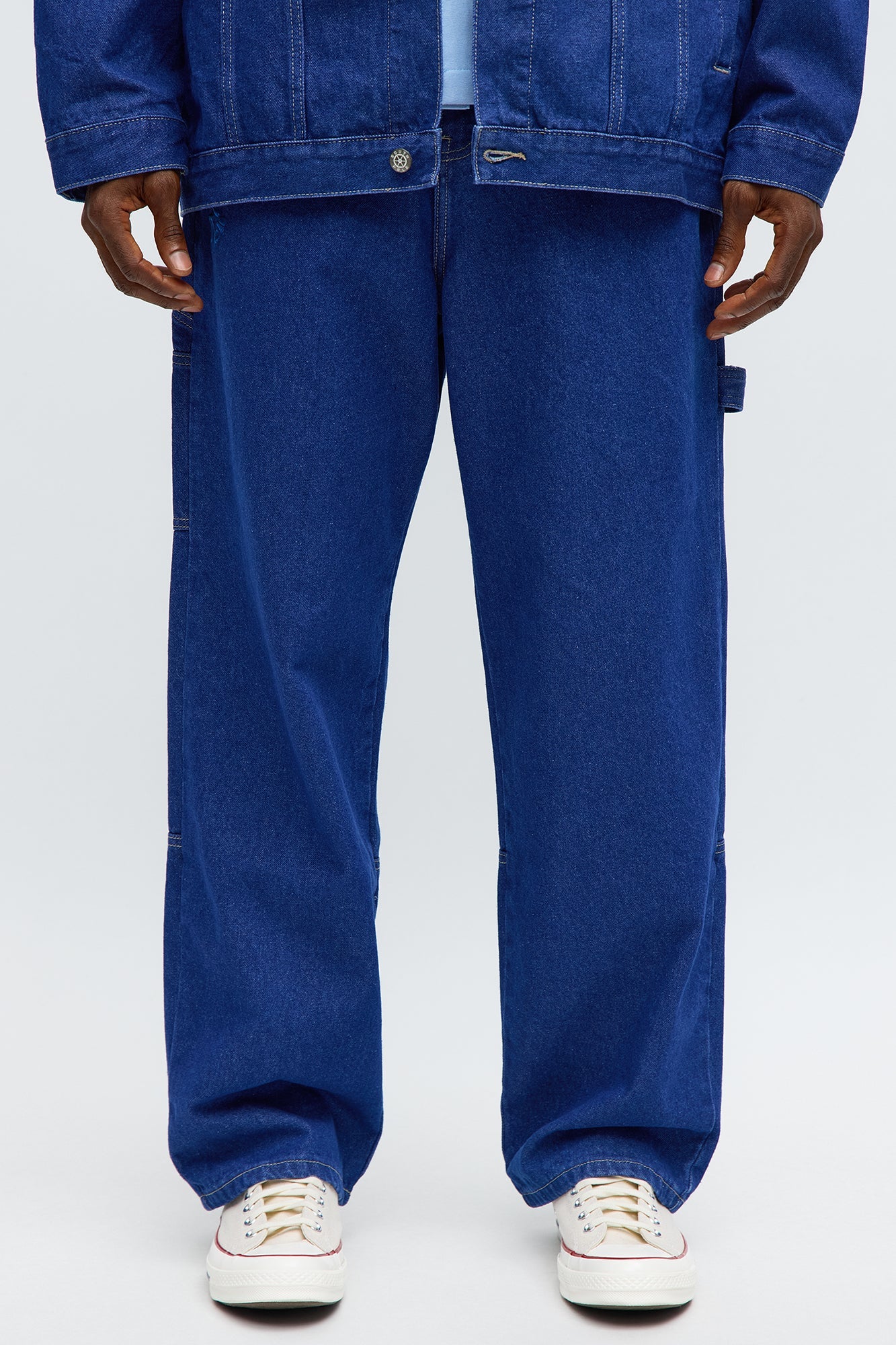 South Pole Baggy Contrast Stitch Back Hit Jeans - Blue Wash