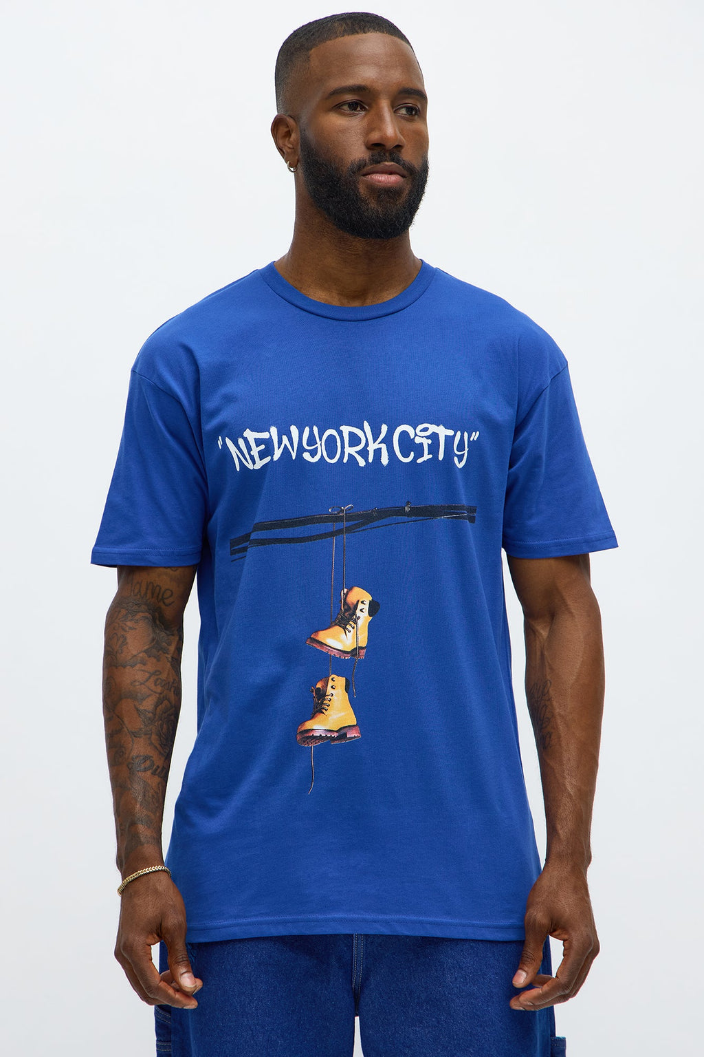 NYC Boots Short Sleeve Tee - Blue