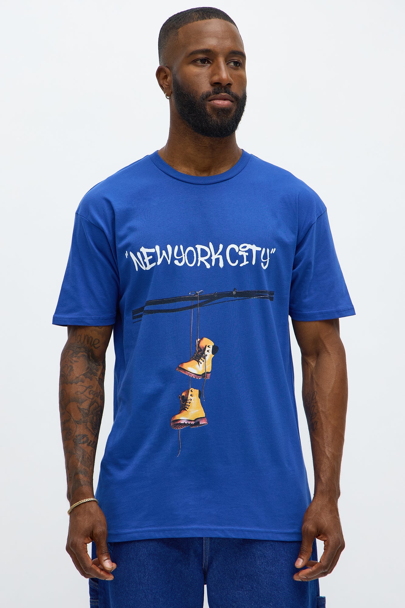NYC Boots Short Sleeve Tee - Blue