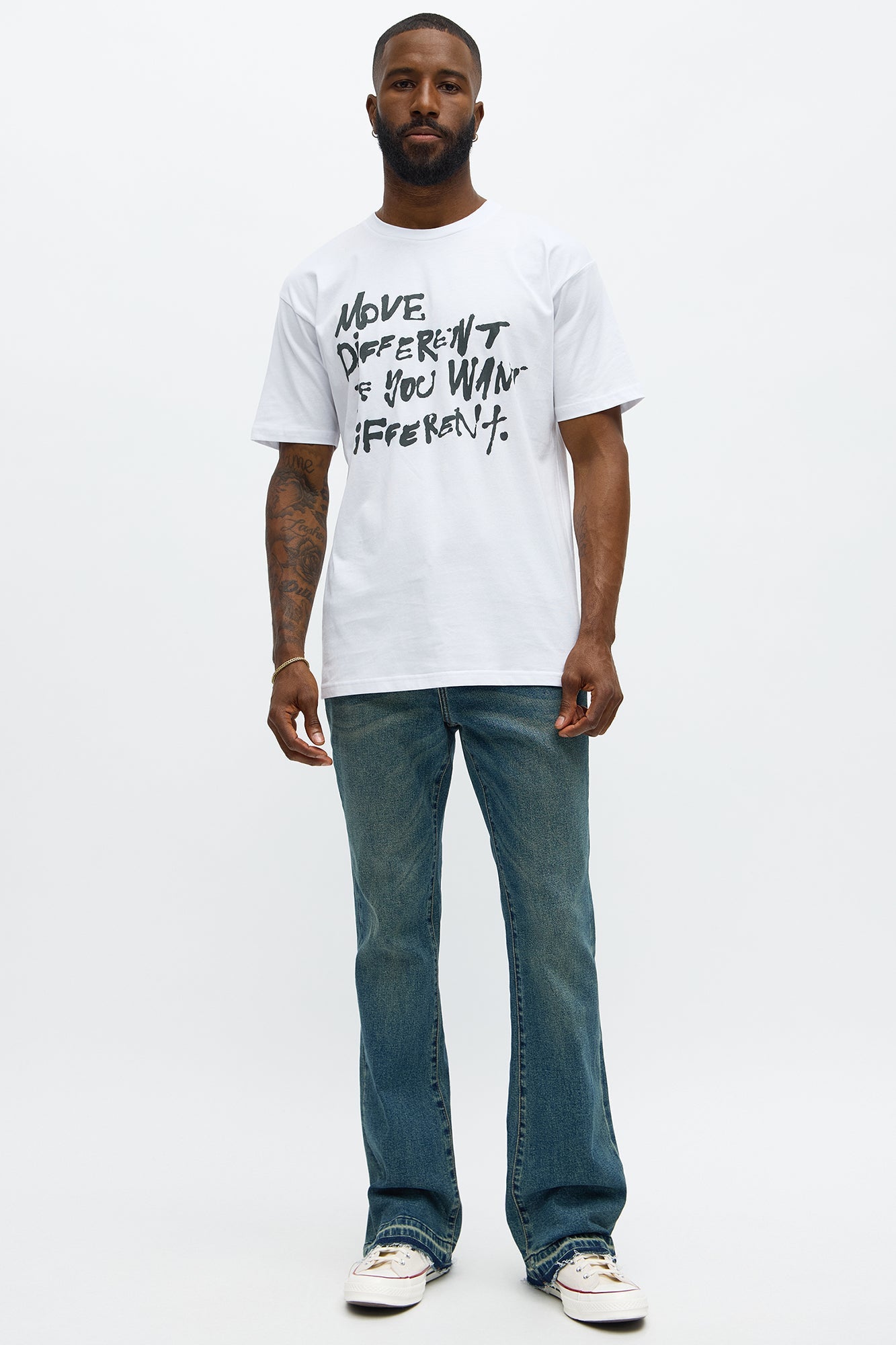 Cornell Stacked Skinny Flare Jeans - Vintage Blue Wash
