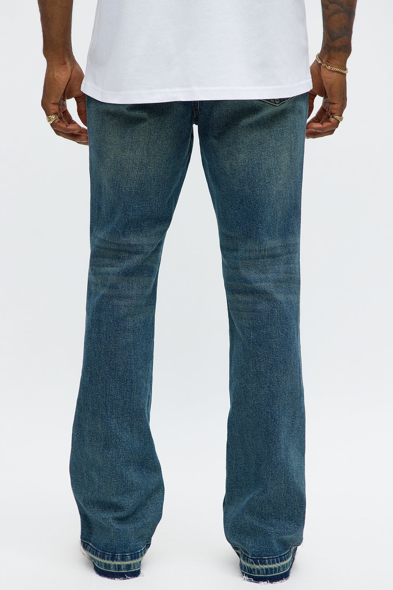 Cornell Stacked Skinny Flare Jeans - Vintage Blue Wash