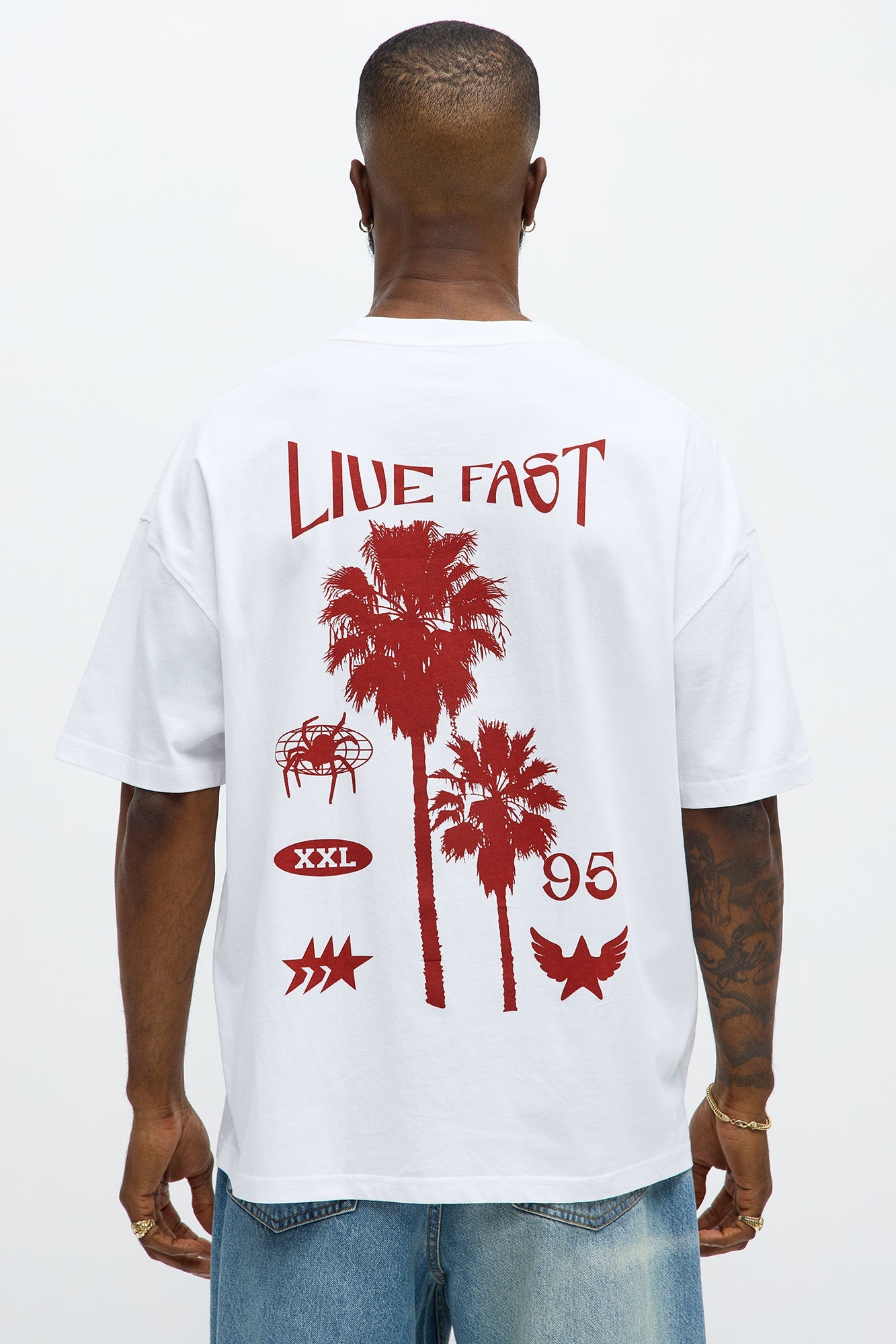 Live Fast Miami Oversized Short Sleeve Tee - White
